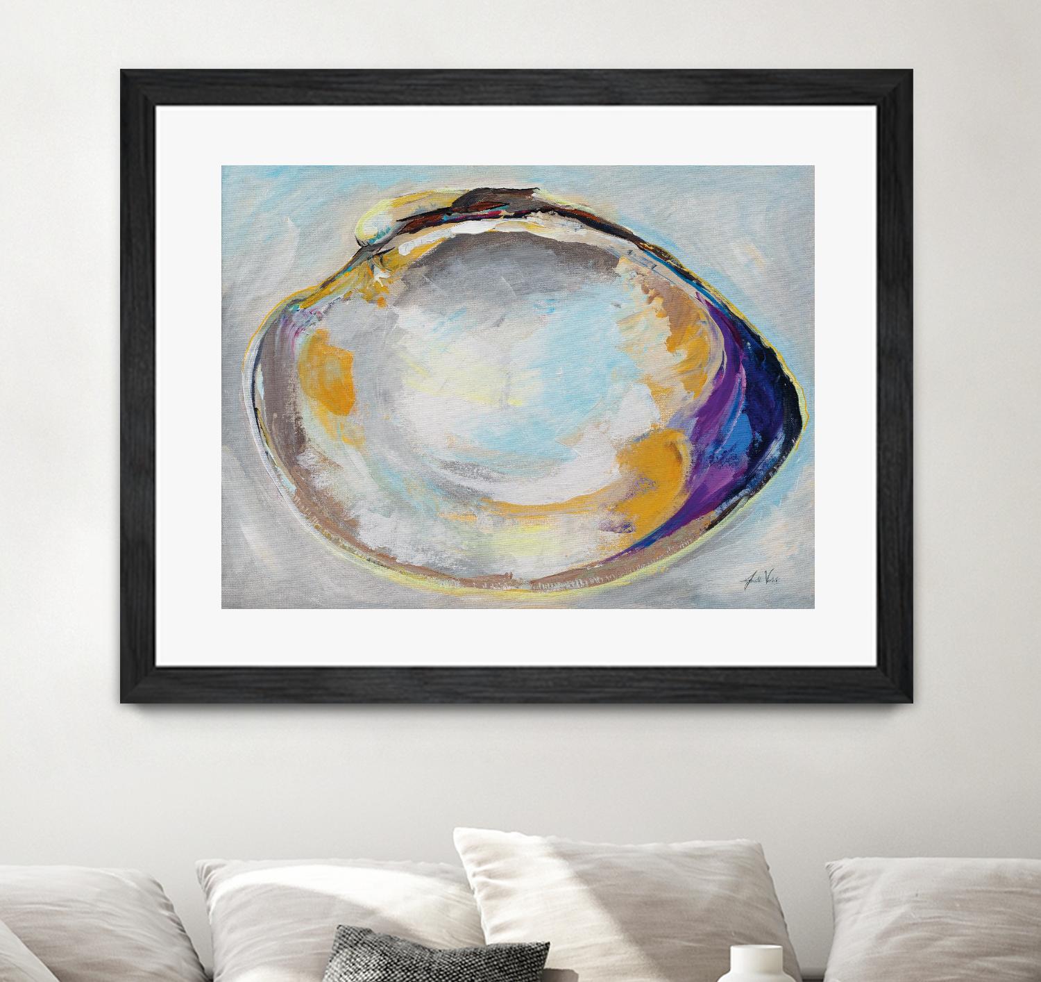 Open Quahog II by Jeanette Vertentes on GIANT ART - blue coastal & nautical seashells