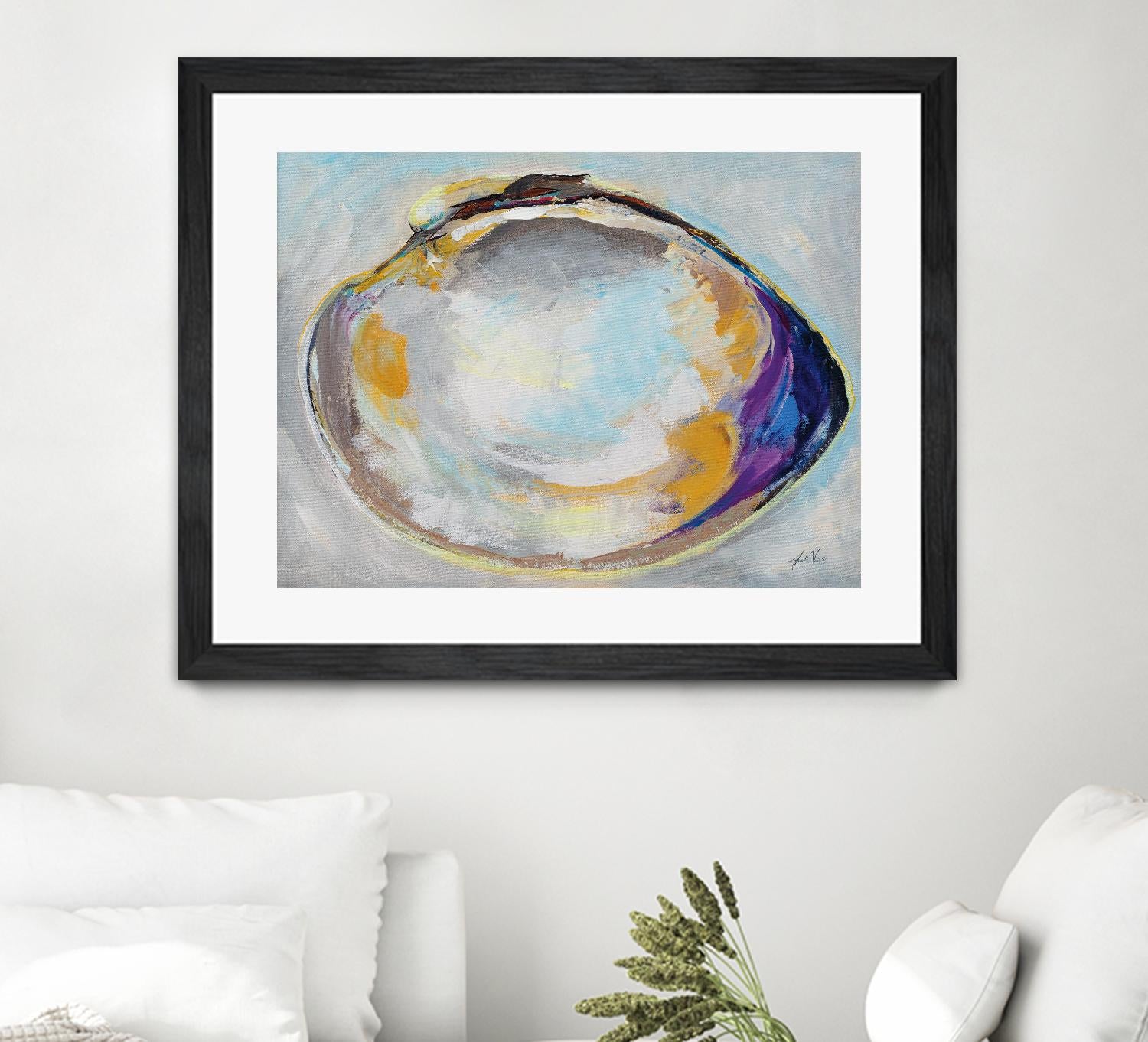 Open Quahog II by Jeanette Vertentes on GIANT ART - blue coastal & nautical seashells