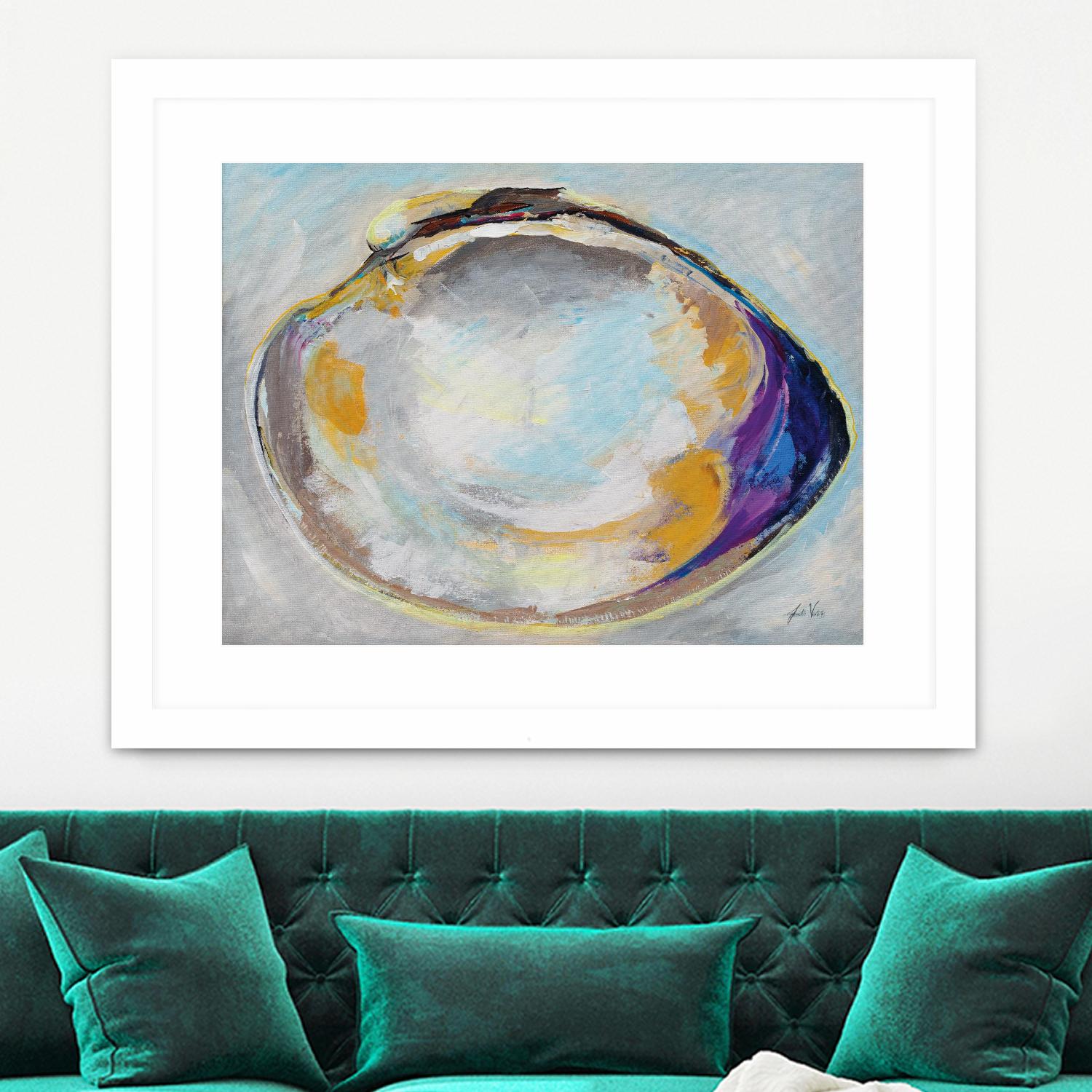 Open Quahog II by Jeanette Vertentes on GIANT ART - blue coastal & nautical seashells