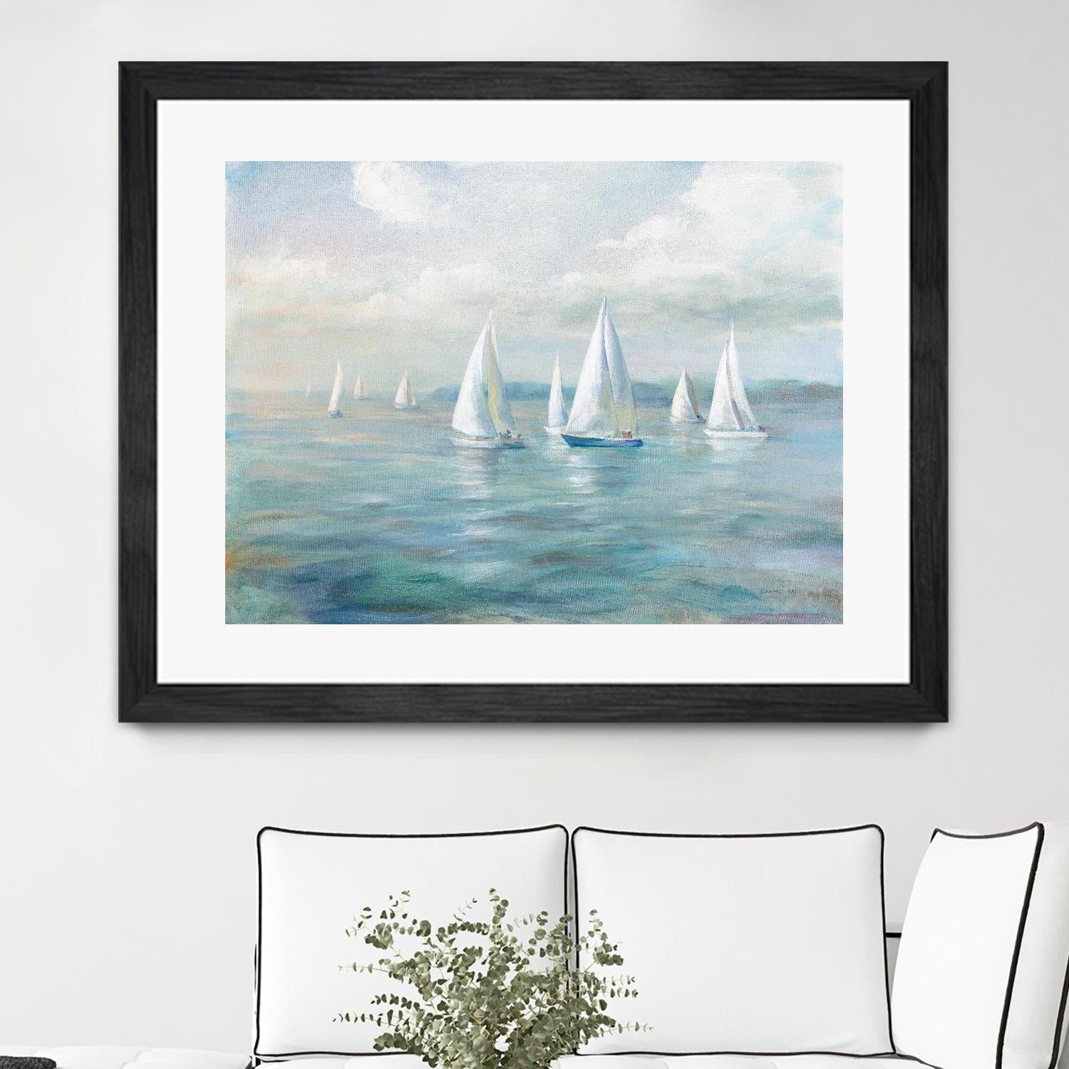 Setting Sail by Danhui Nai on GIANT ART - blue coastal & nautical sails