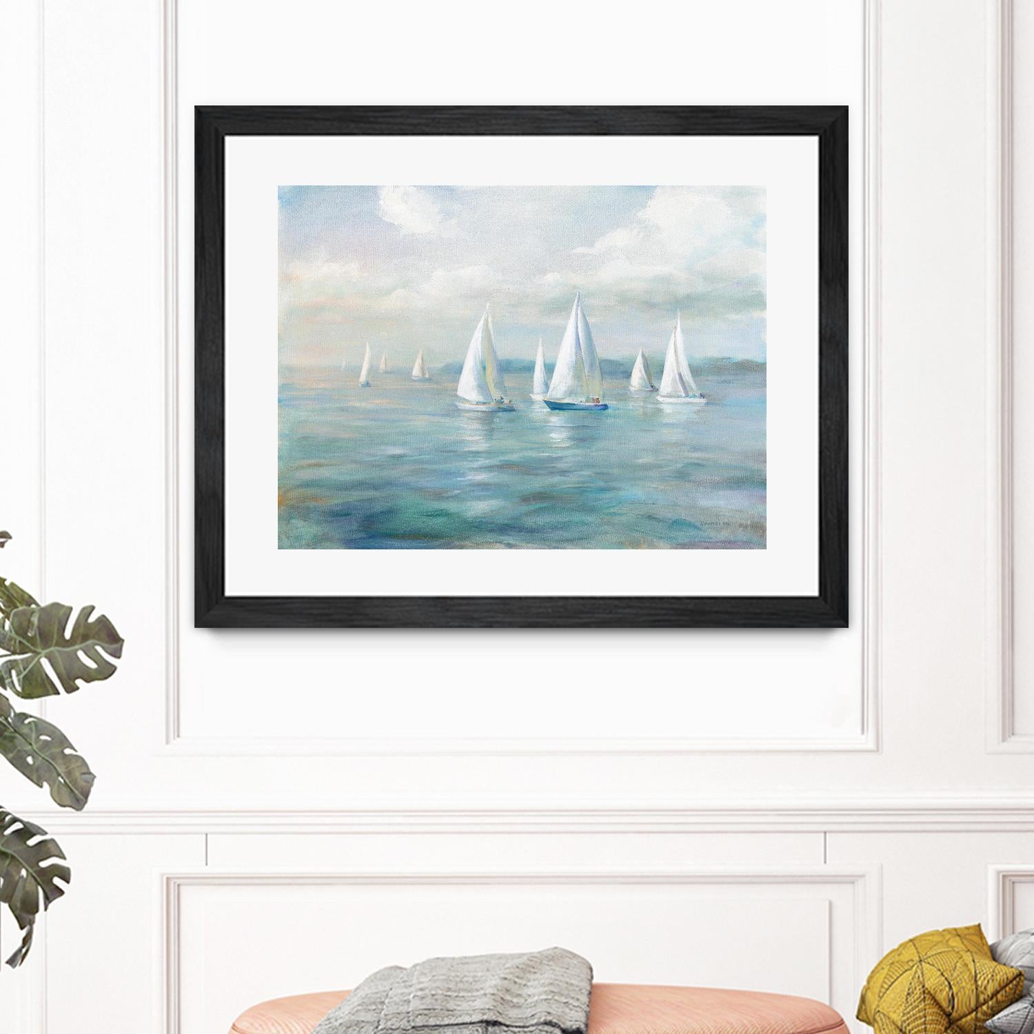 Setting Sail by Danhui Nai on GIANT ART - blue coastal & nautical sails