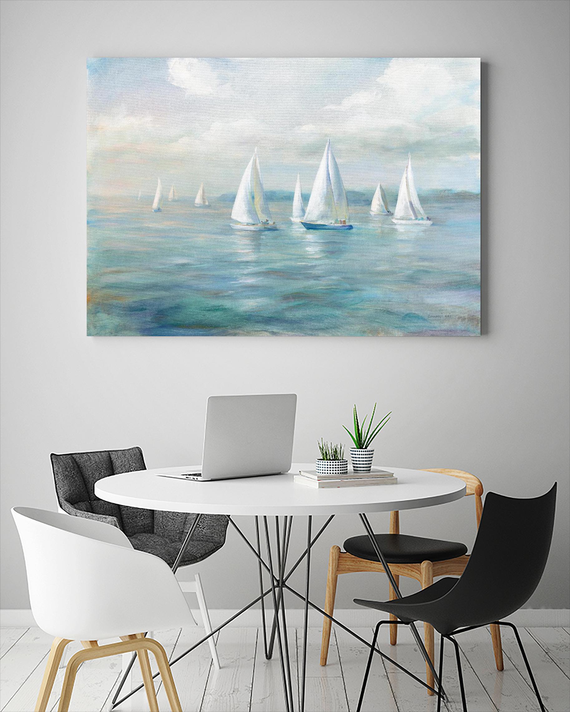 Setting Sail by Danhui Nai on GIANT ART - blue coastal & nautical sails