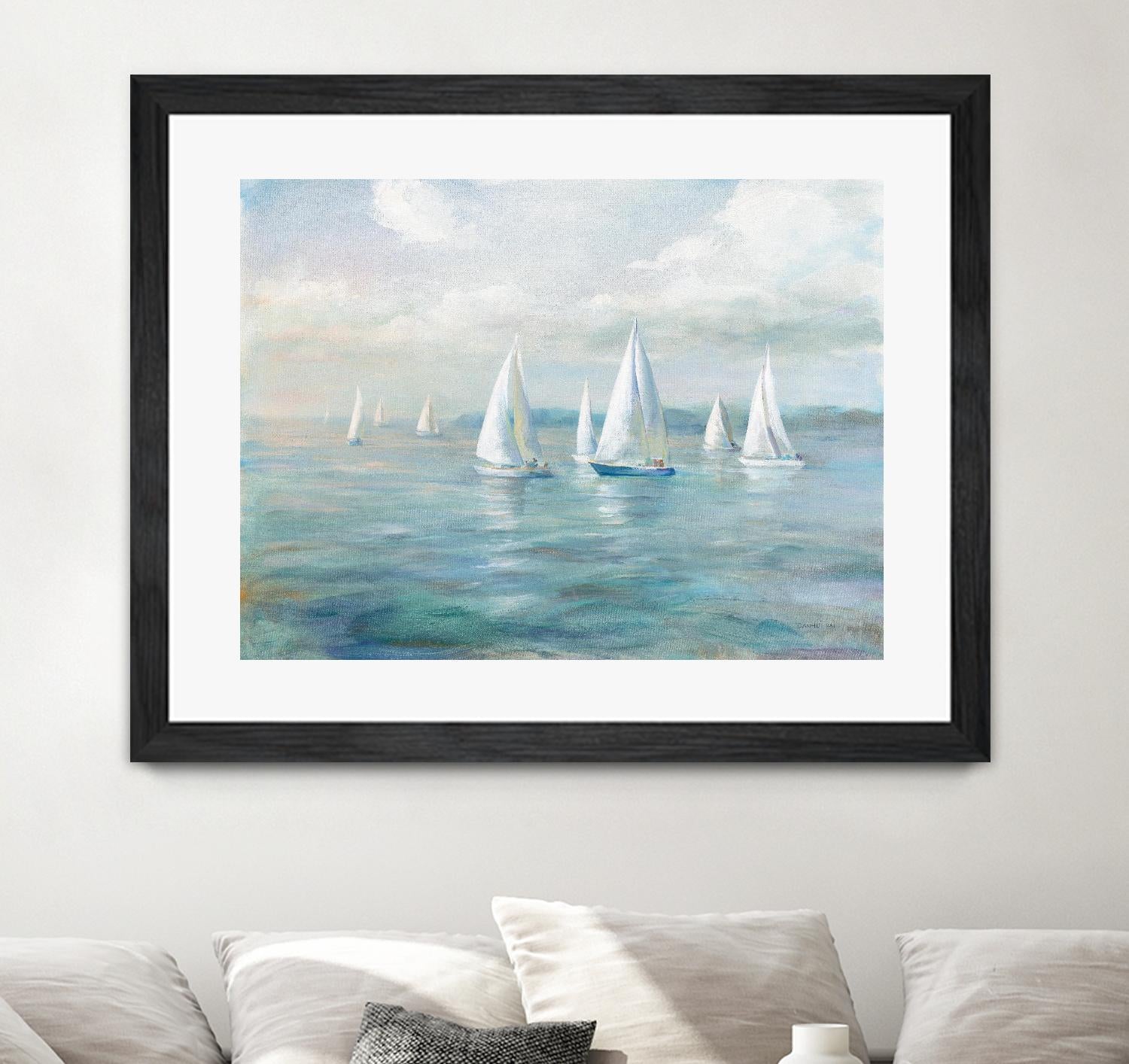 Setting Sail by Danhui Nai on GIANT ART - blue coastal & nautical sails