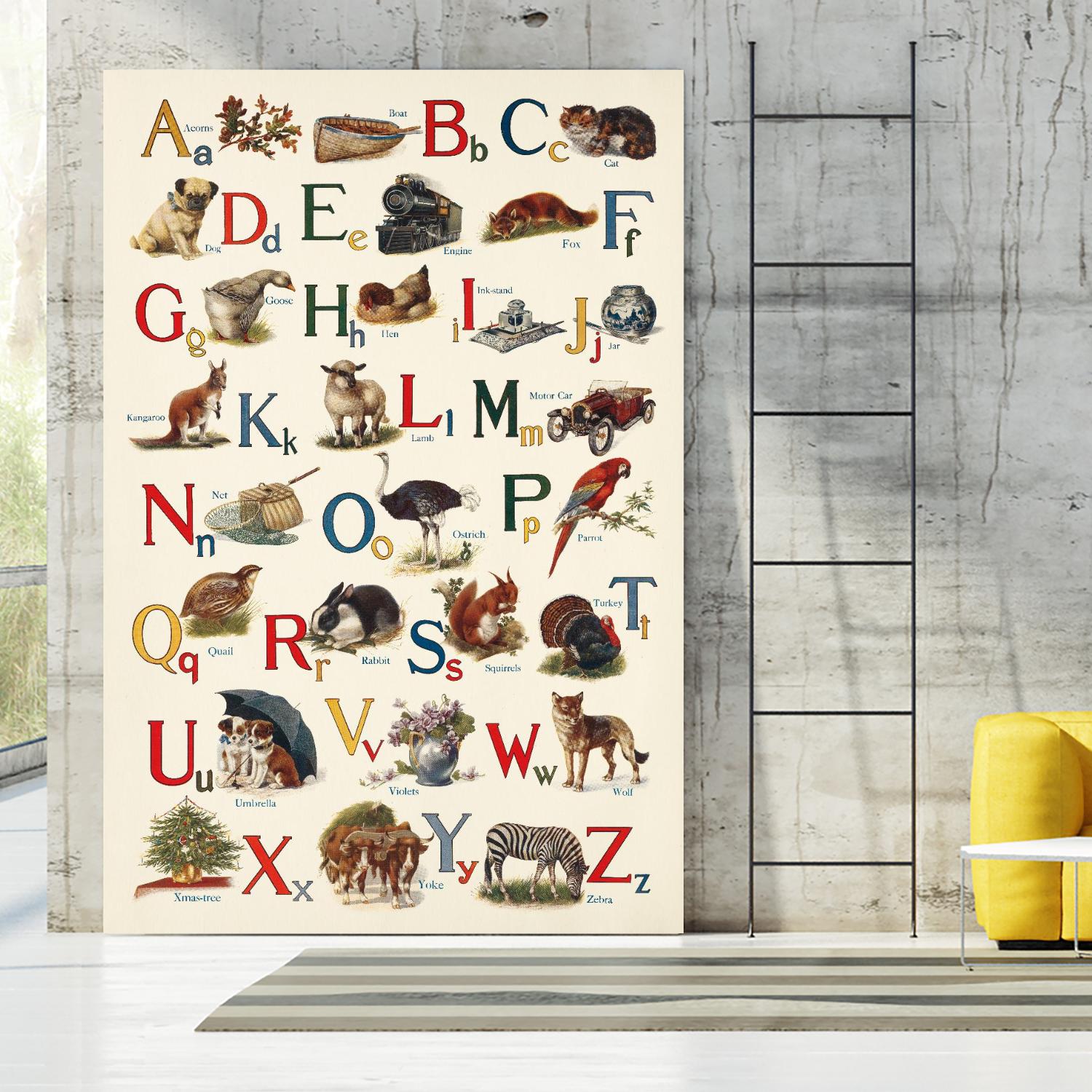 Schoolhouse Alphabet by Wild Apple on GIANT ART - juvenile abcs
