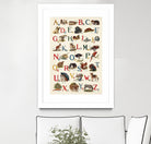 Schoolhouse Alphabet by Wild Apple on GIANT ART - beige illustration  flowers