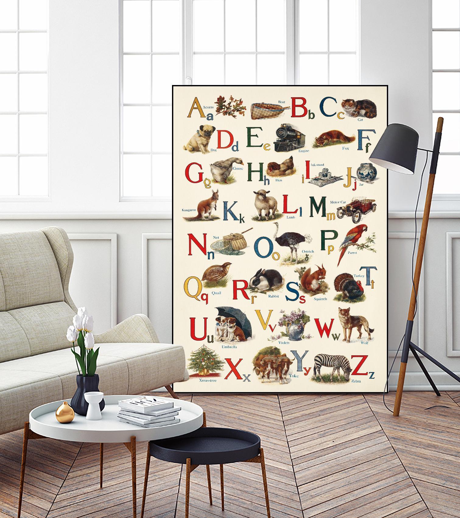 Schoolhouse Alphabet by Wild Apple on GIANT ART - juvenile abcs