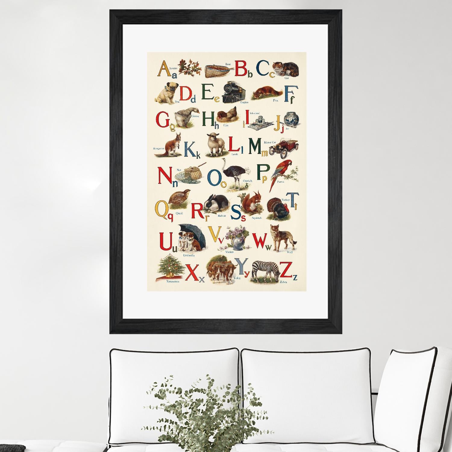 Schoolhouse Alphabet by Wild Apple on GIANT ART - beige illustration  flowers