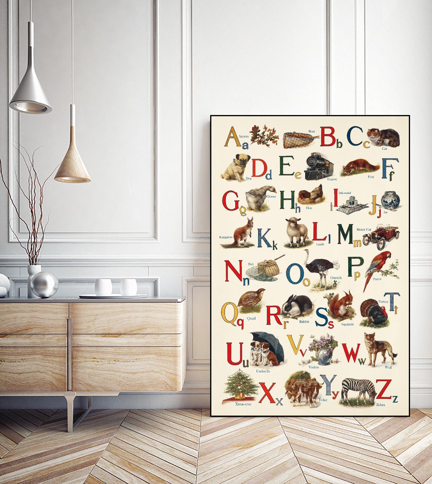 Schoolhouse Alphabet by Wild Apple on GIANT ART - juvenile abcs