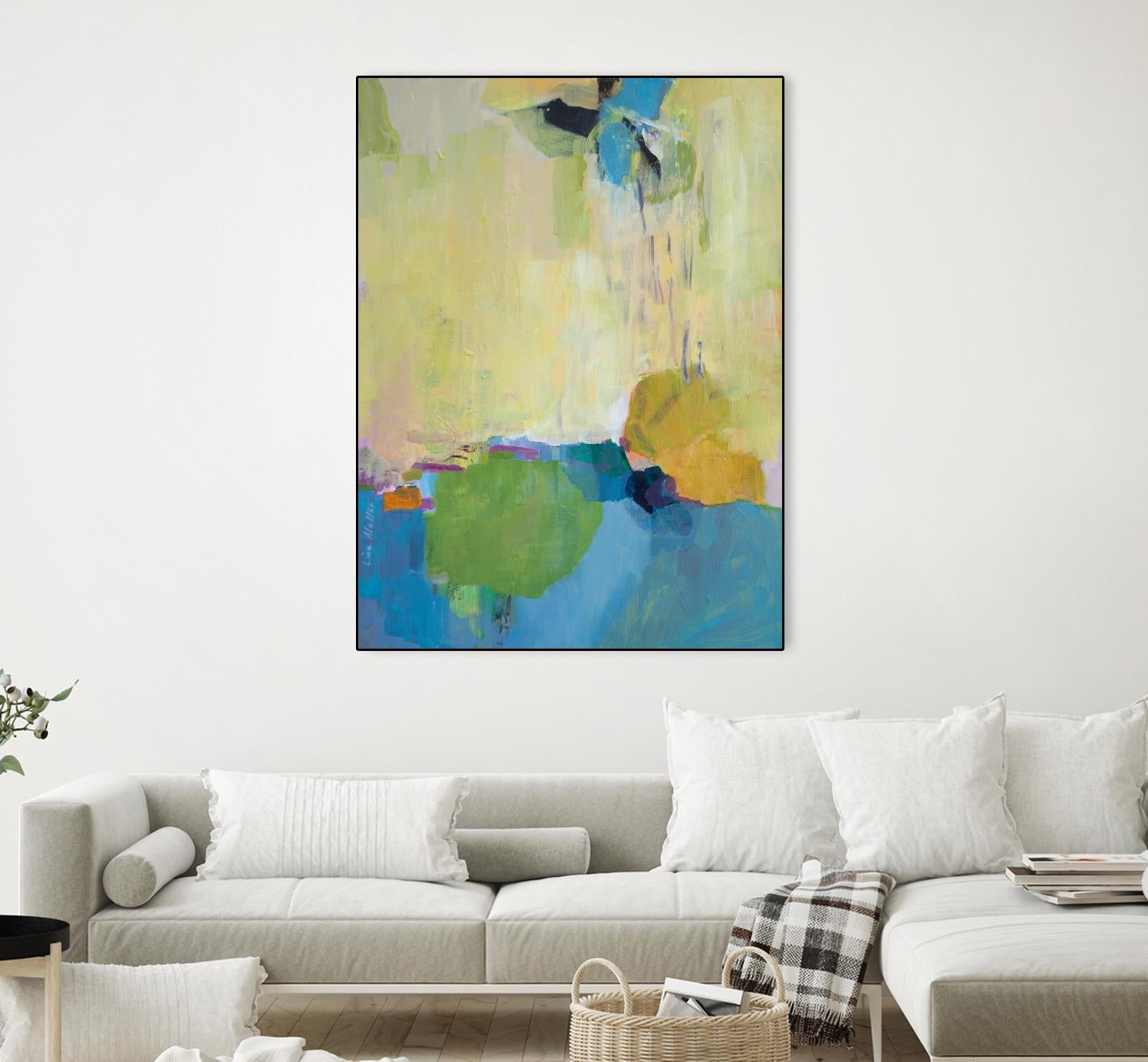 The Promise of Something by Lina Alattar on GIANT ART - blue,yellow abstracts, contemporary