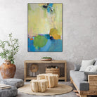 The Promise of Something by Lina Alattar on GIANT ART - blue,yellow abstracts, contemporary