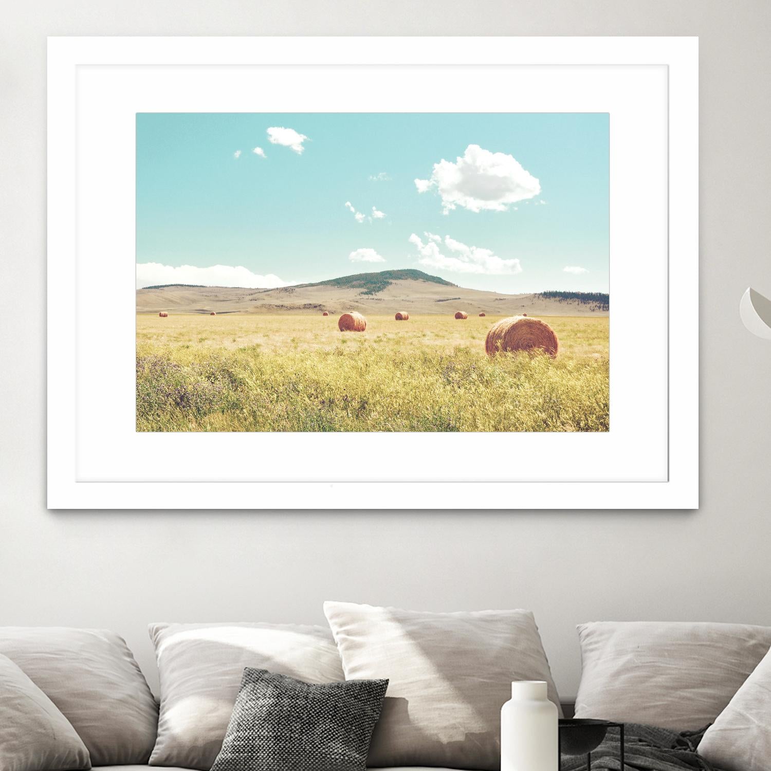 A Day in the Fields by Annie Bailey Art on GIANT ART - blue,green landscapes, photography, clouds, farms, hills