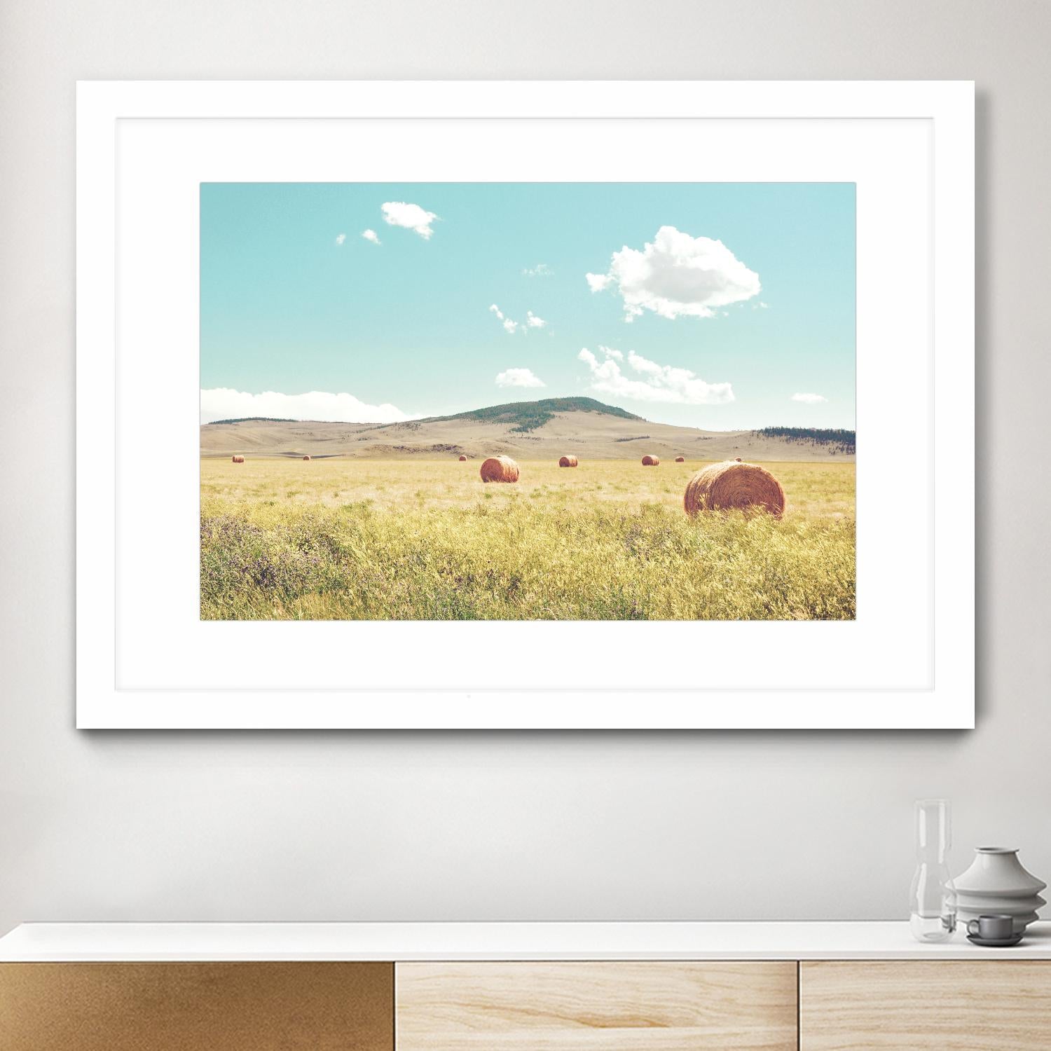 A Day in the Fields by Annie Bailey Art on GIANT ART - blue,green landscapes, photography, clouds, farms, hills