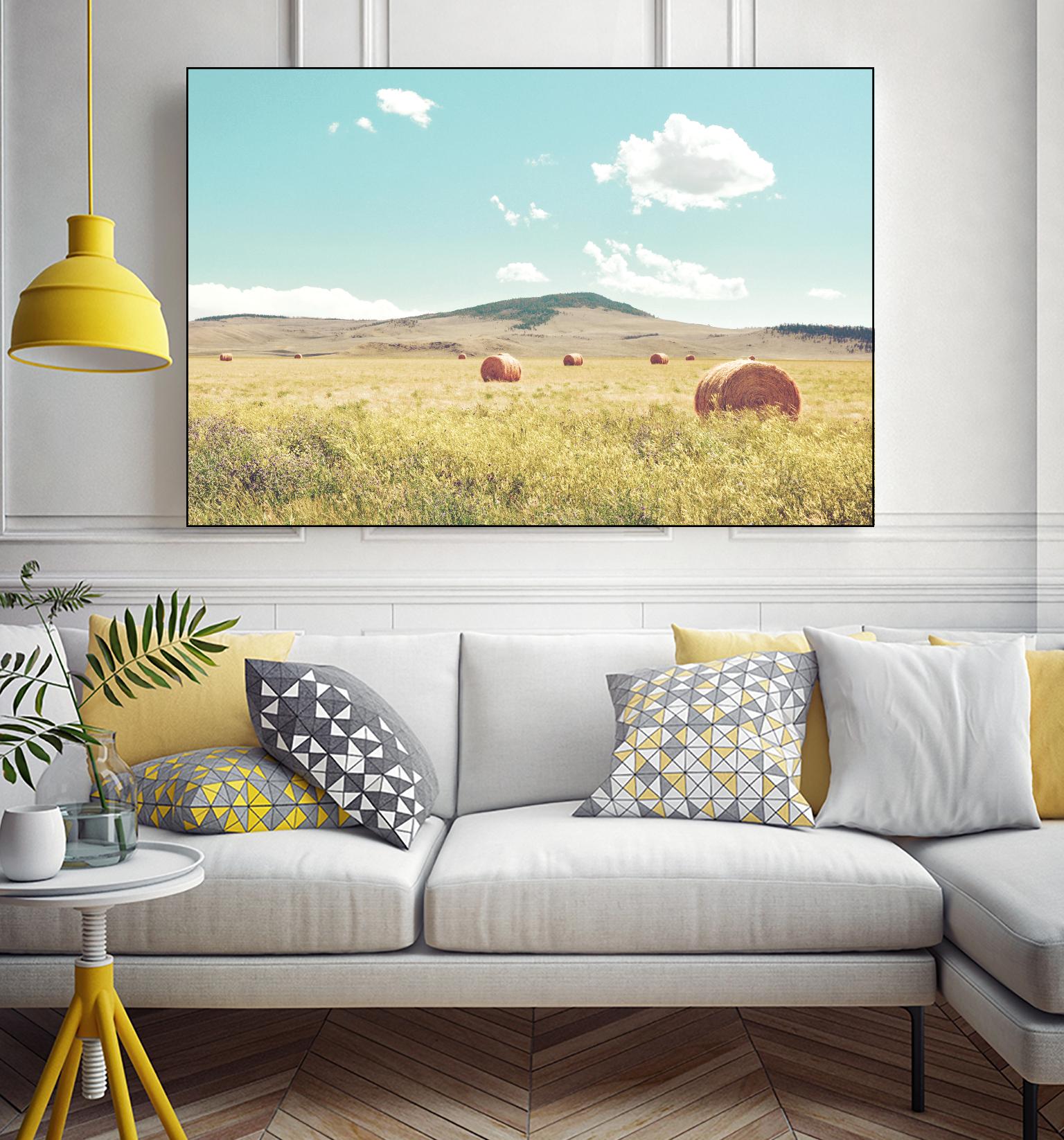 A Day in the Fields by Annie Bailey Art on GIANT ART - blue,green landscapes, photography, clouds, farms, hills