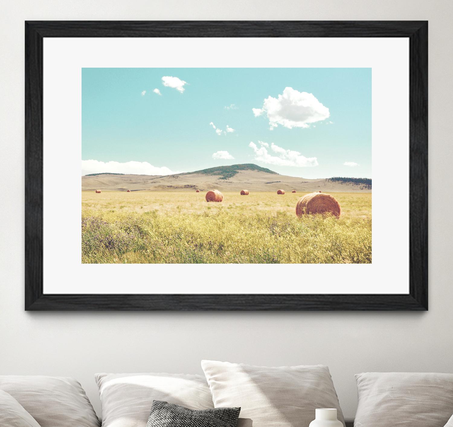 A Day in the Fields by Annie Bailey Art on GIANT ART - blue,green landscapes, photography, clouds, farms, hills