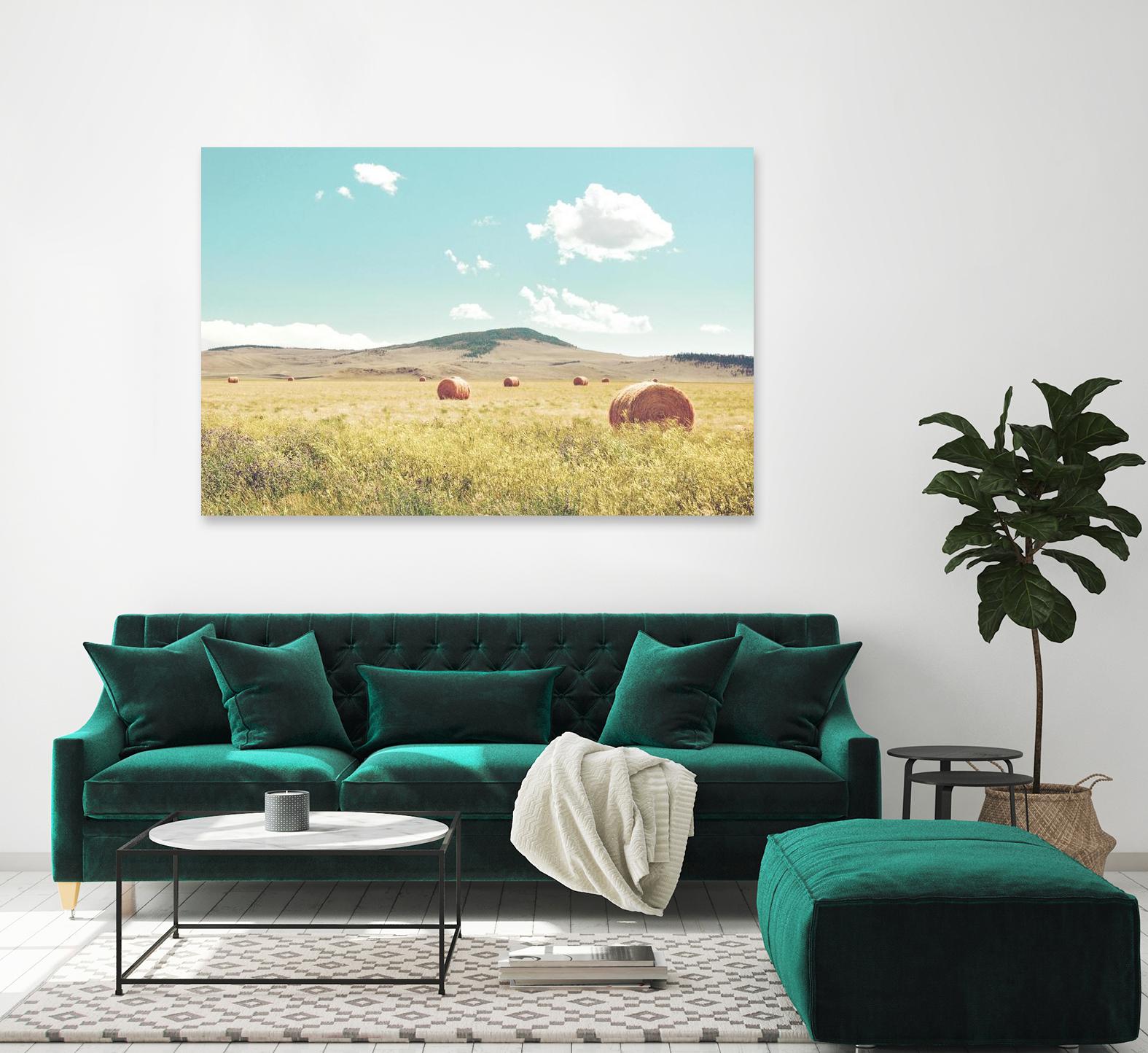A Day in the Fields by Annie Bailey Art on GIANT ART - blue,green landscapes, photography, clouds, farms, hills