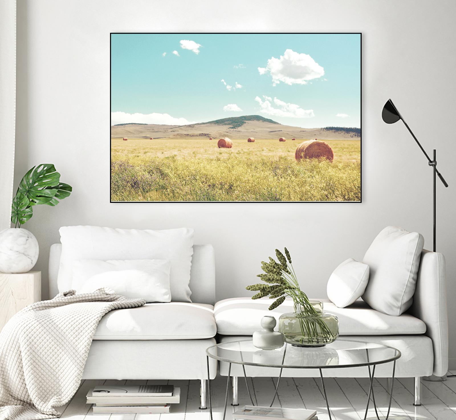 A Day in the Fields by Annie Bailey Art on GIANT ART - blue,green landscapes, photography, clouds, farms, hills