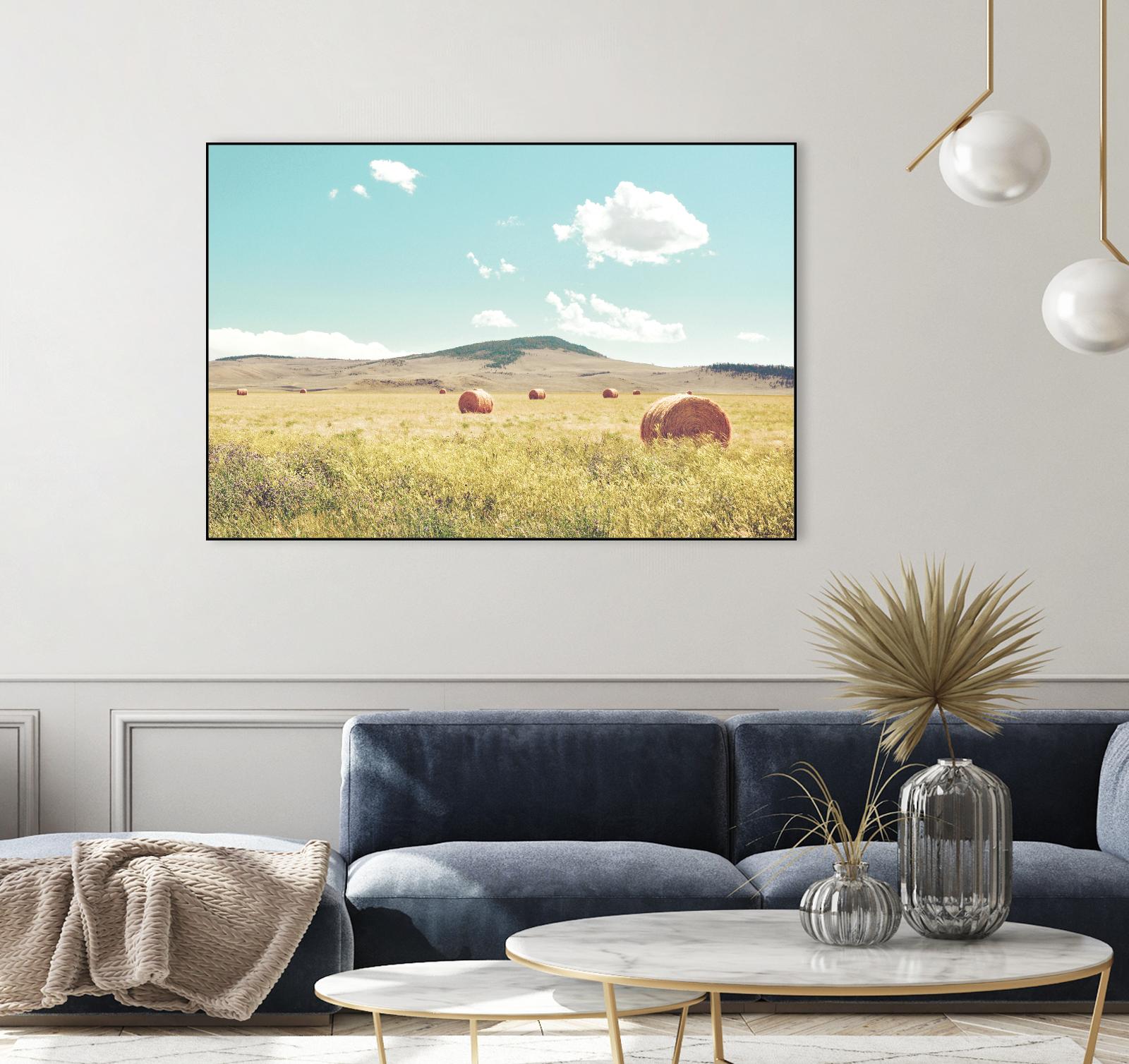 A Day in the Fields by Annie Bailey Art on GIANT ART - blue,green landscapes, photography, clouds, farms, hills