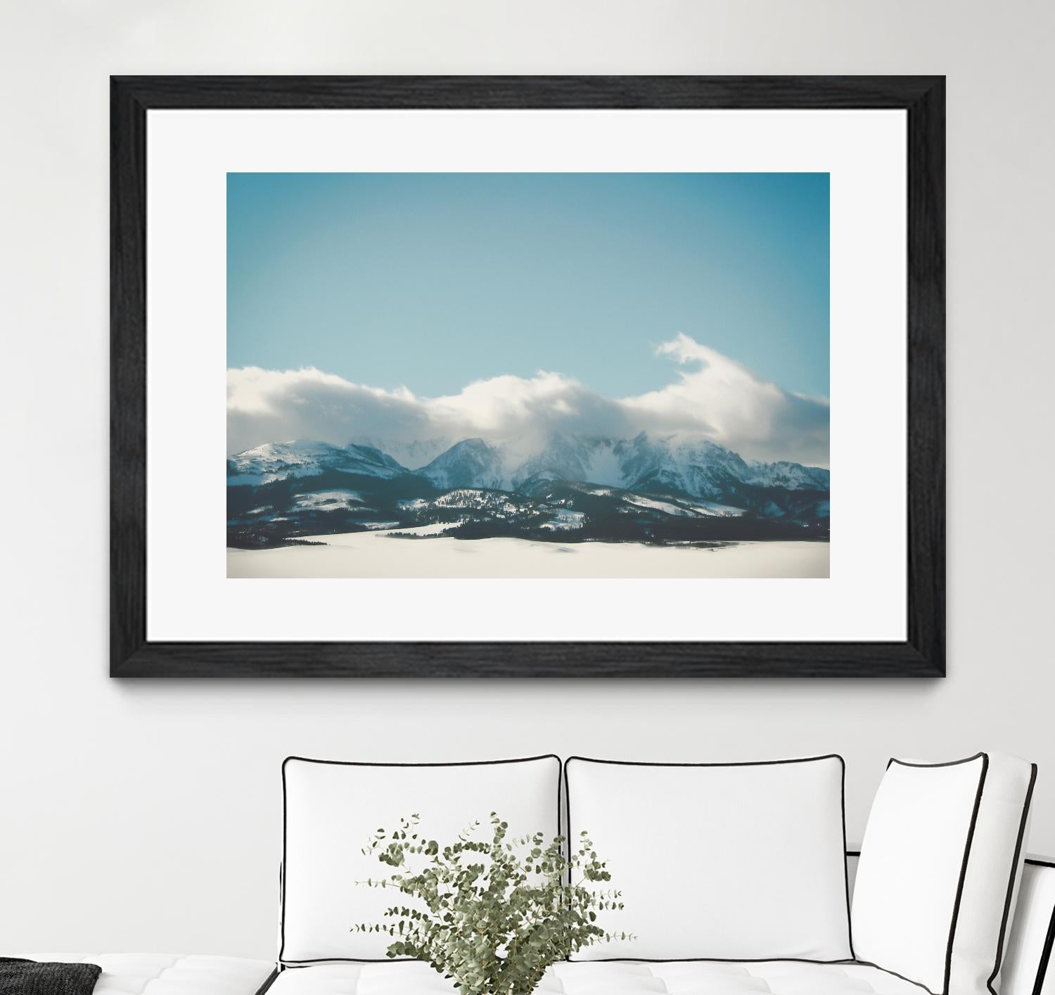 Bridger Mountain Cloud Cover by Annie Bailey Art on GIANT ART - white,blue landscapes, photography, mountains, snow, winter, hills