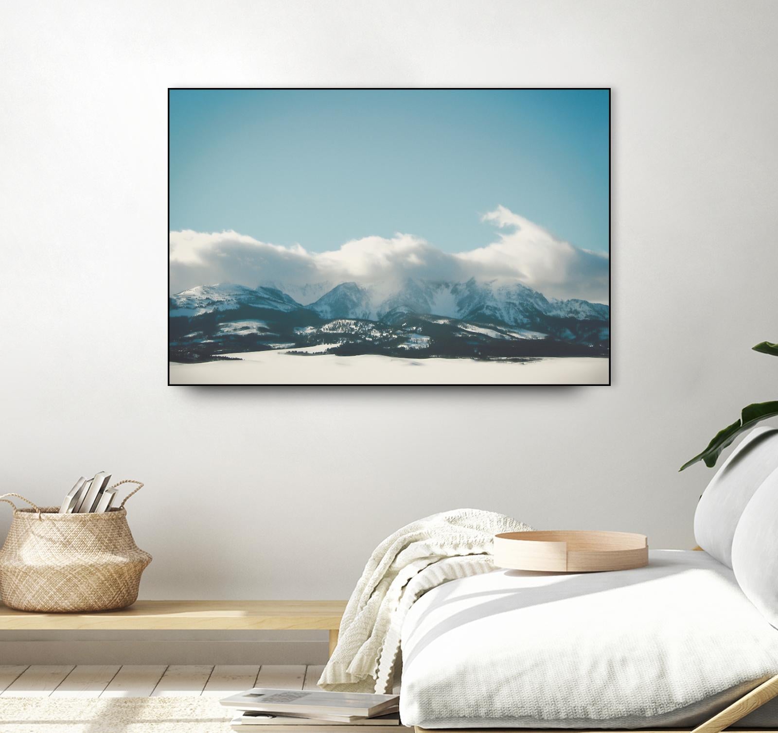 Bridger Mountain Cloud Cover by Annie Bailey Art on GIANT ART - white,blue landscapes, photography, mountains, snow, winter, hills