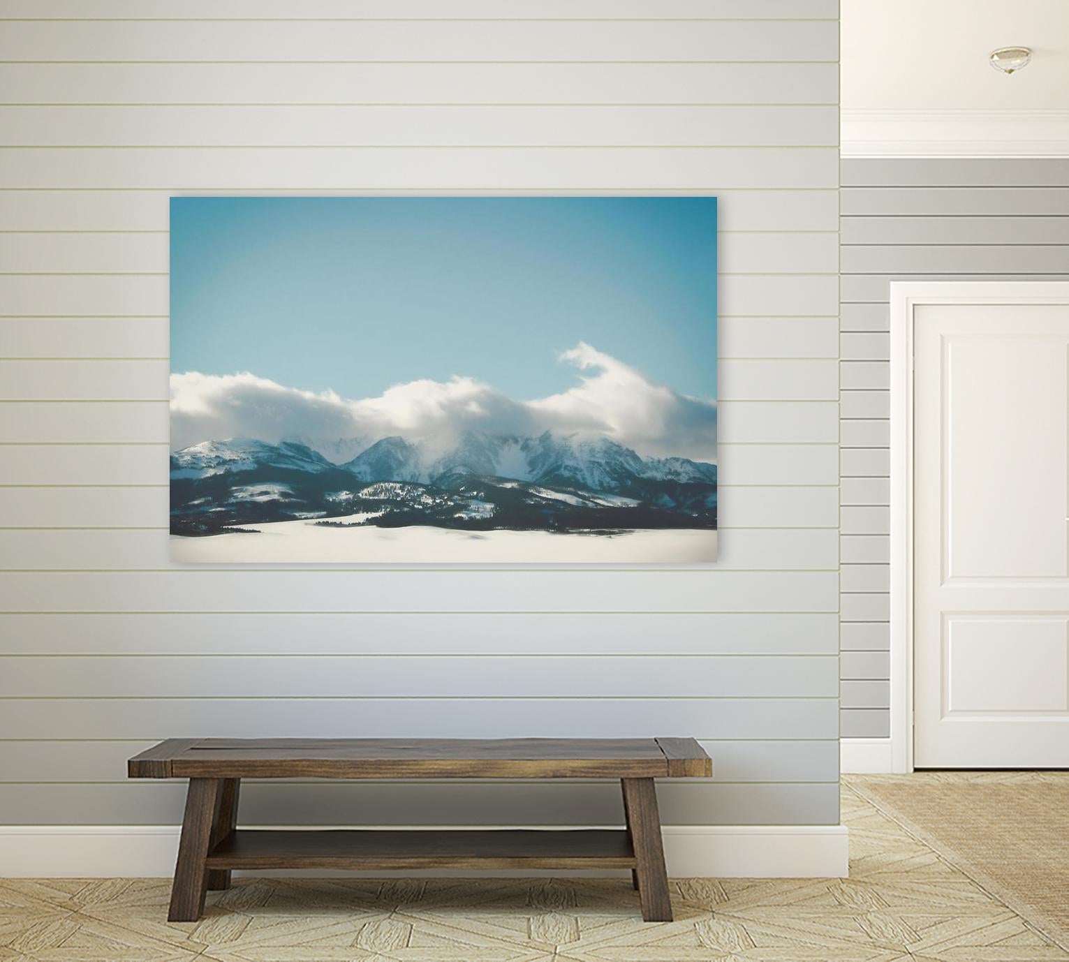 Bridger Mountain Cloud Cover by Annie Bailey Art on GIANT ART - white,blue landscapes, photography, mountains, snow, winter, hills