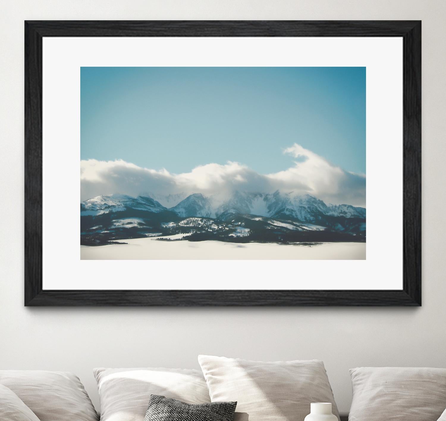Bridger Mountain Cloud Cover by Annie Bailey Art on GIANT ART - white,blue landscapes, photography, mountains, snow, winter, hills