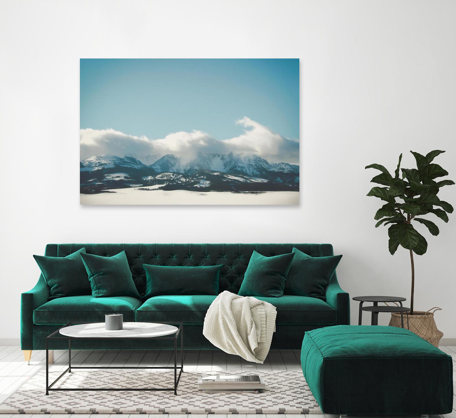 Bridger Mountain Cloud Cover by Annie Bailey Art on GIANT ART - white,blue landscapes, photography, mountains, snow, winter, hills