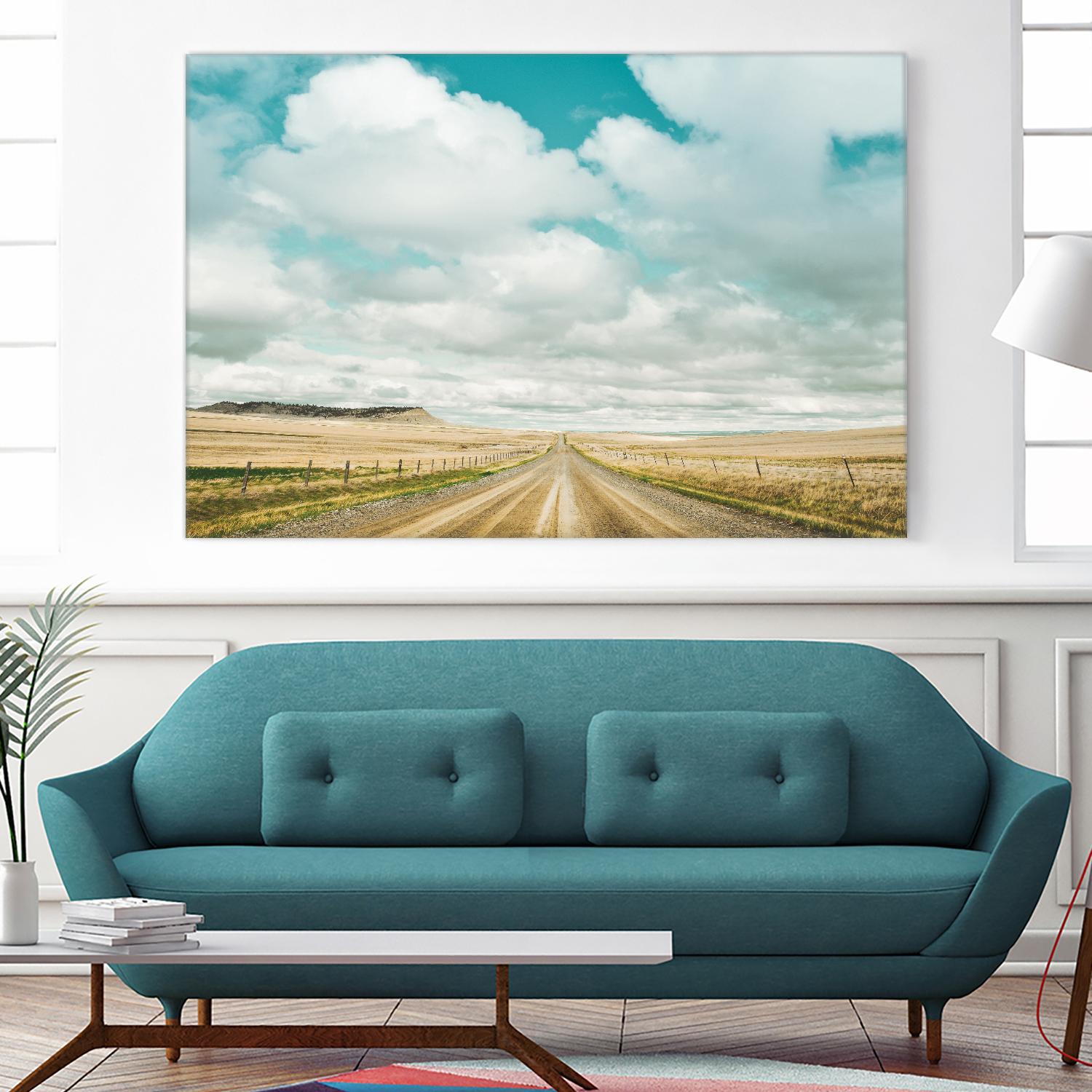Dirt Road Travels by Annie Bailey Art on GIANT ART - white,blue landscapes, photography