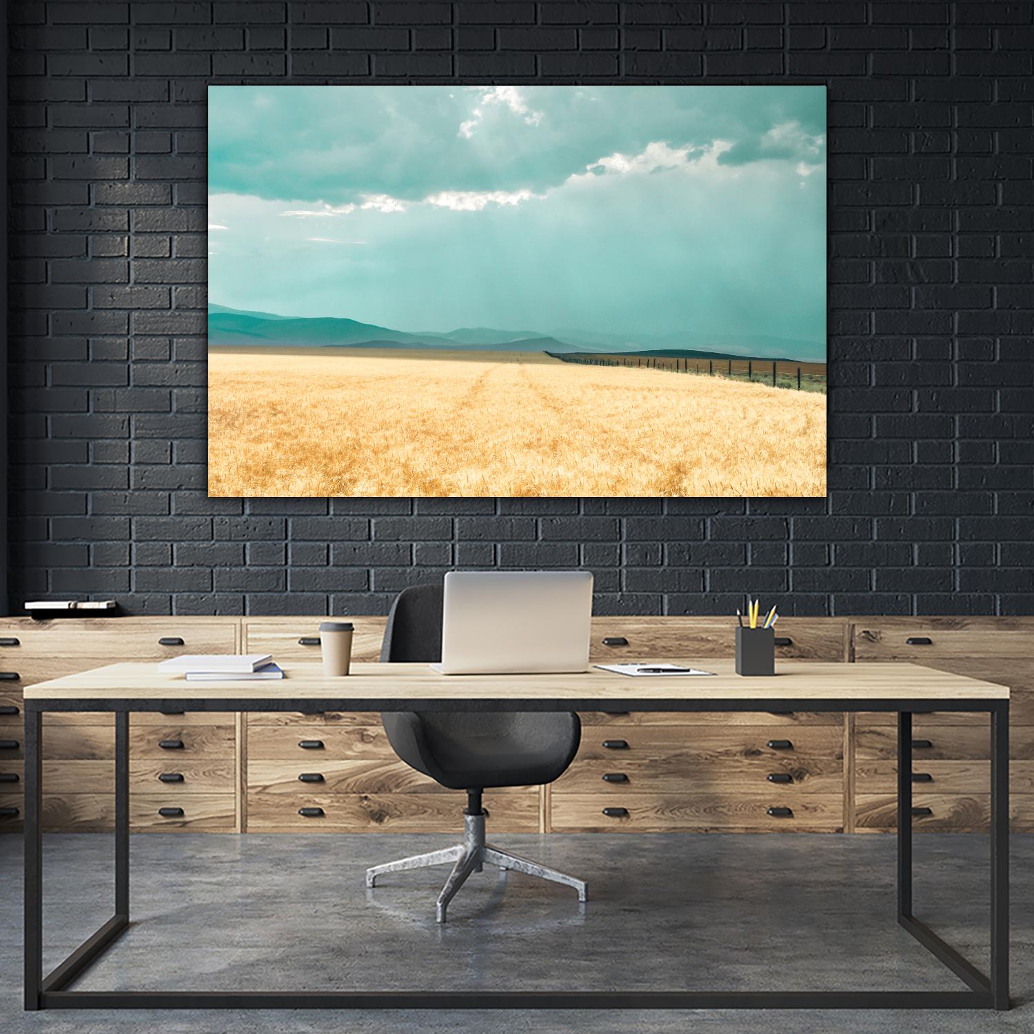 Harvest Shadow by Annie Bailey Art on GIANT ART - blue,beige landscapes, photography, farms, hills