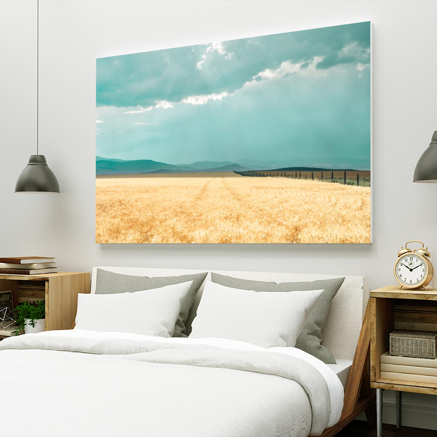 Harvest Shadow by Annie Bailey Art on GIANT ART - blue,beige landscapes, photography, farms, hills