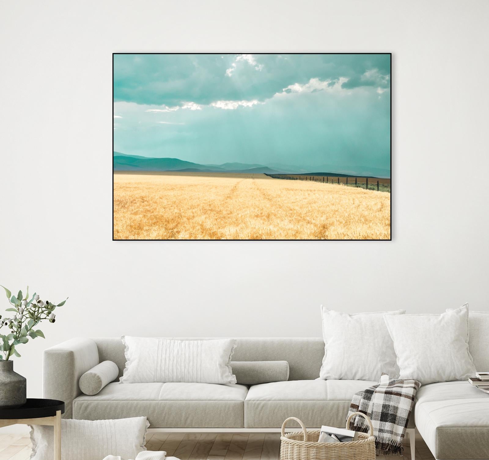 Harvest Shadow by Annie Bailey Art on GIANT ART - blue,beige landscapes, photography, farms, hills