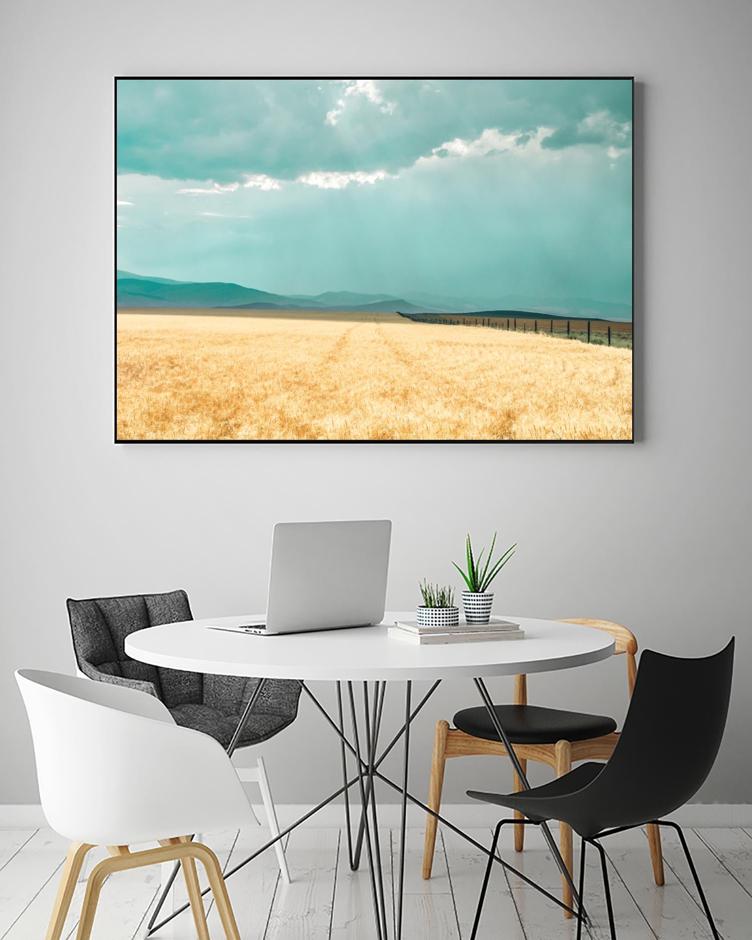 Harvest Shadow by Annie Bailey Art on GIANT ART - blue,beige landscapes, photography, farms, hills