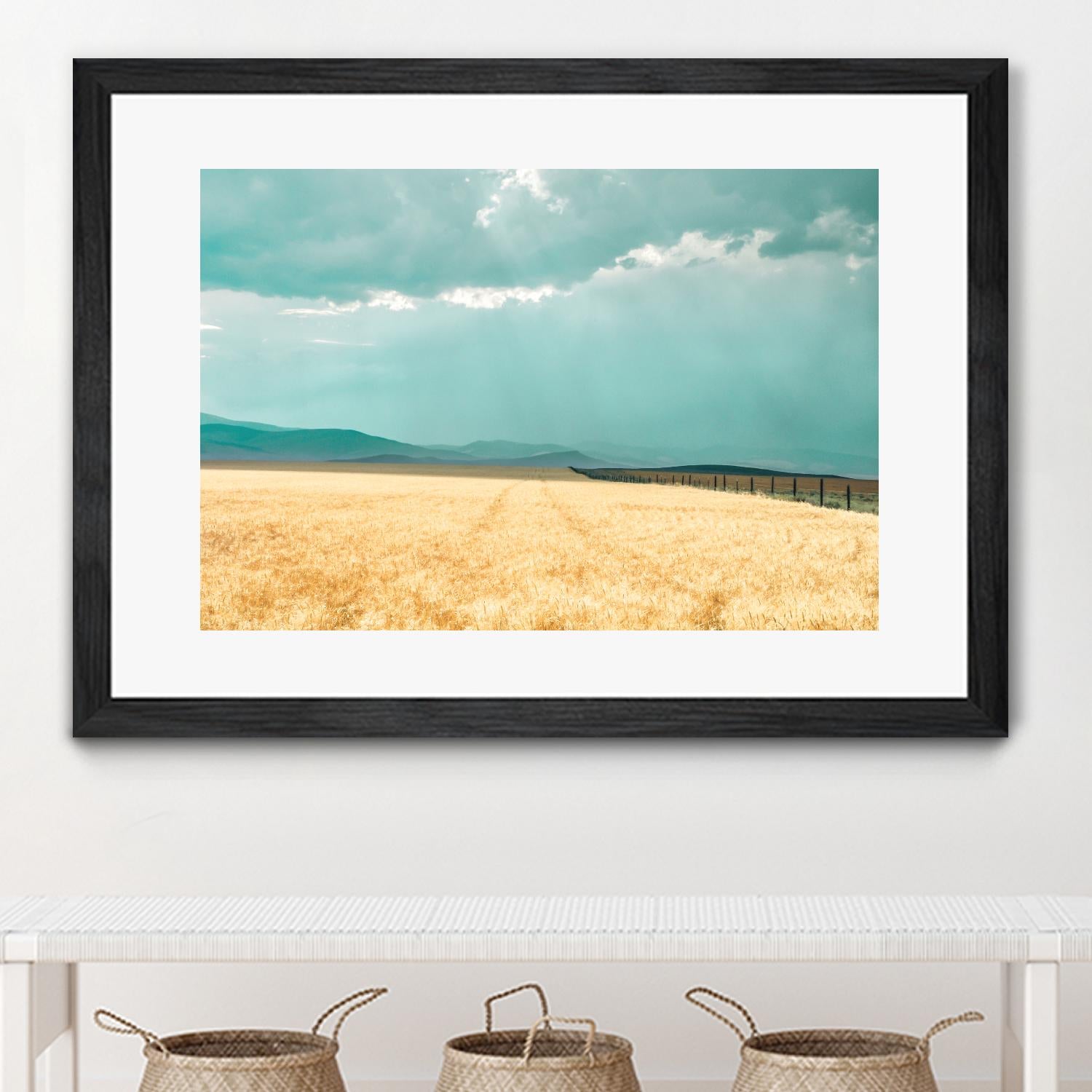 Harvest Shadow by Annie Bailey Art on GIANT ART - blue,beige landscapes, photography, farms, hills