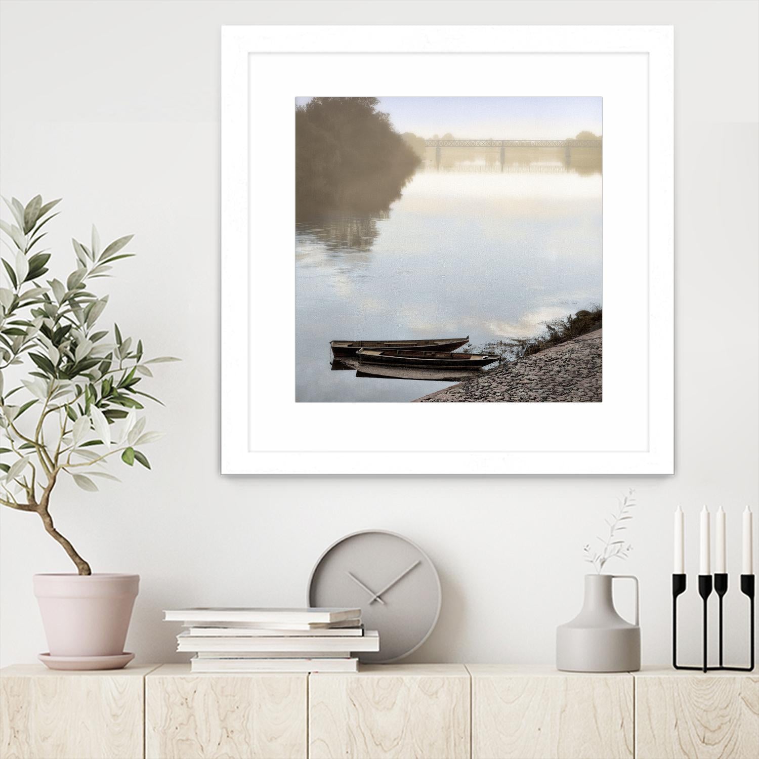 Boats on the Seine #2 by Alan Blaustein on GIANT ART - multicolor photography; landscapes