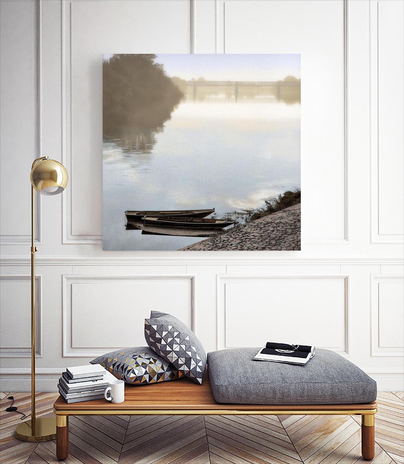Boats on the Seine #2 by Alan Blaustein on GIANT ART - multicolor photography; landscapes