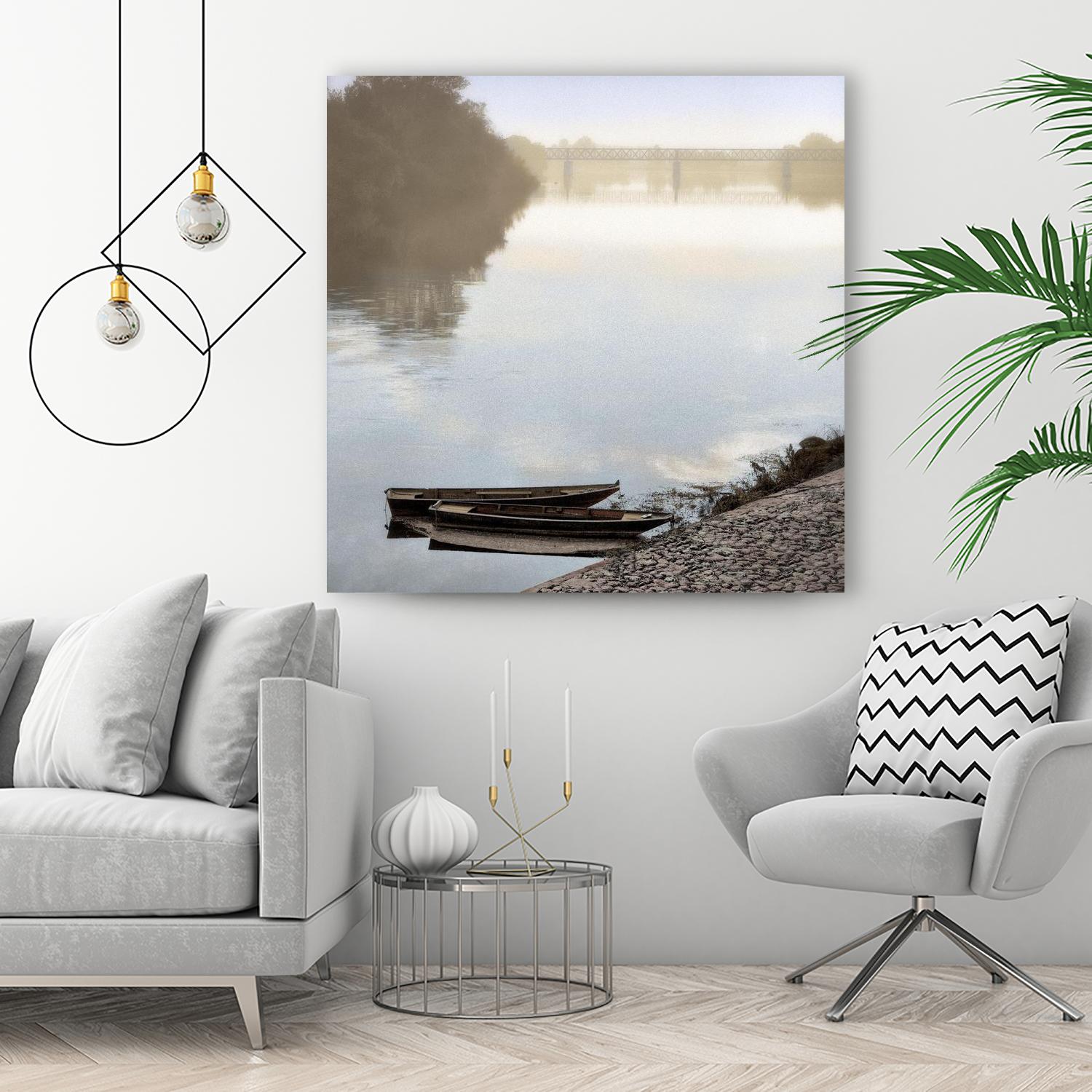 Boats on the Seine #2 by Alan Blaustein on GIANT ART - multicolor photography; landscapes