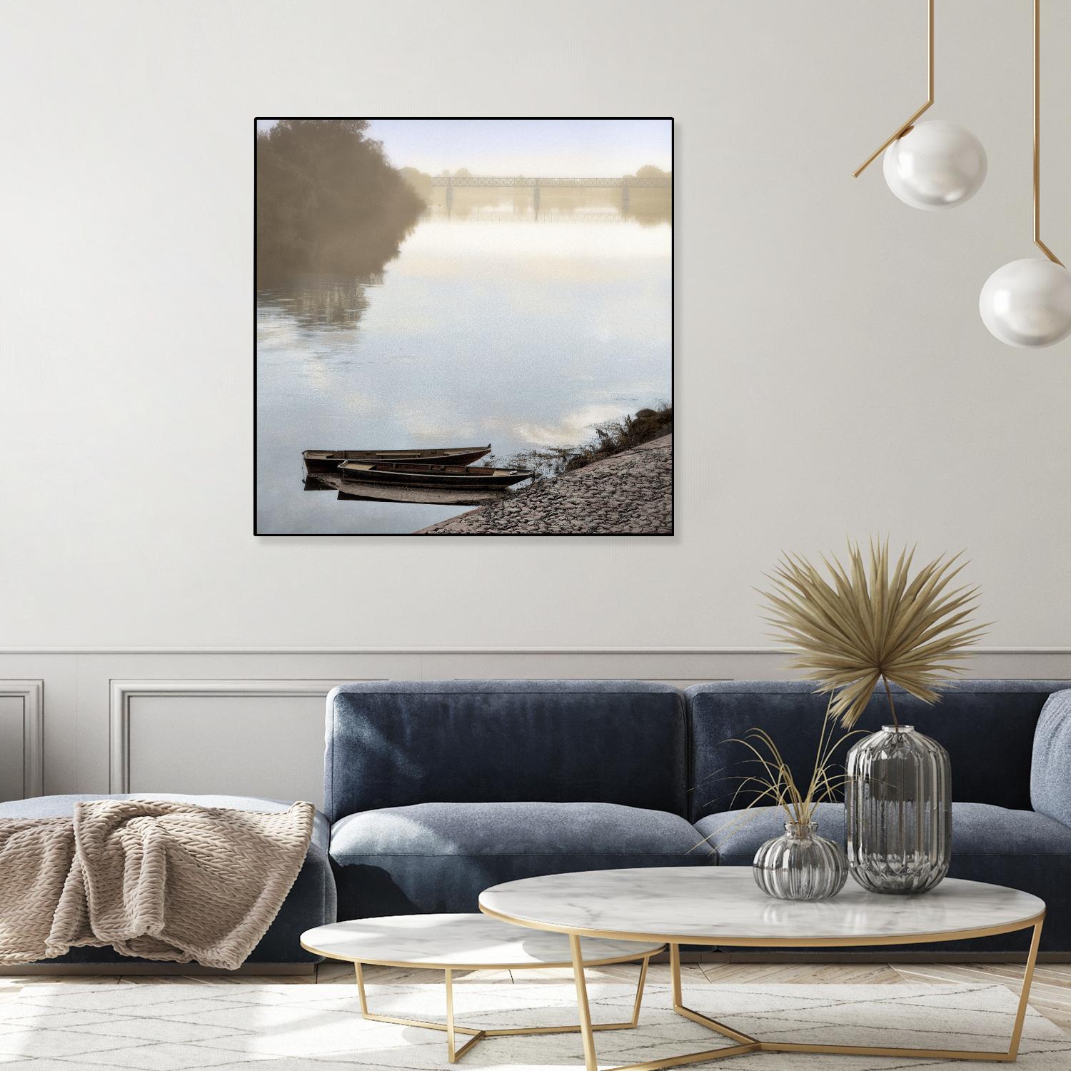 Boats on the Seine #2 by Alan Blaustein on GIANT ART - multicolor photography; landscapes