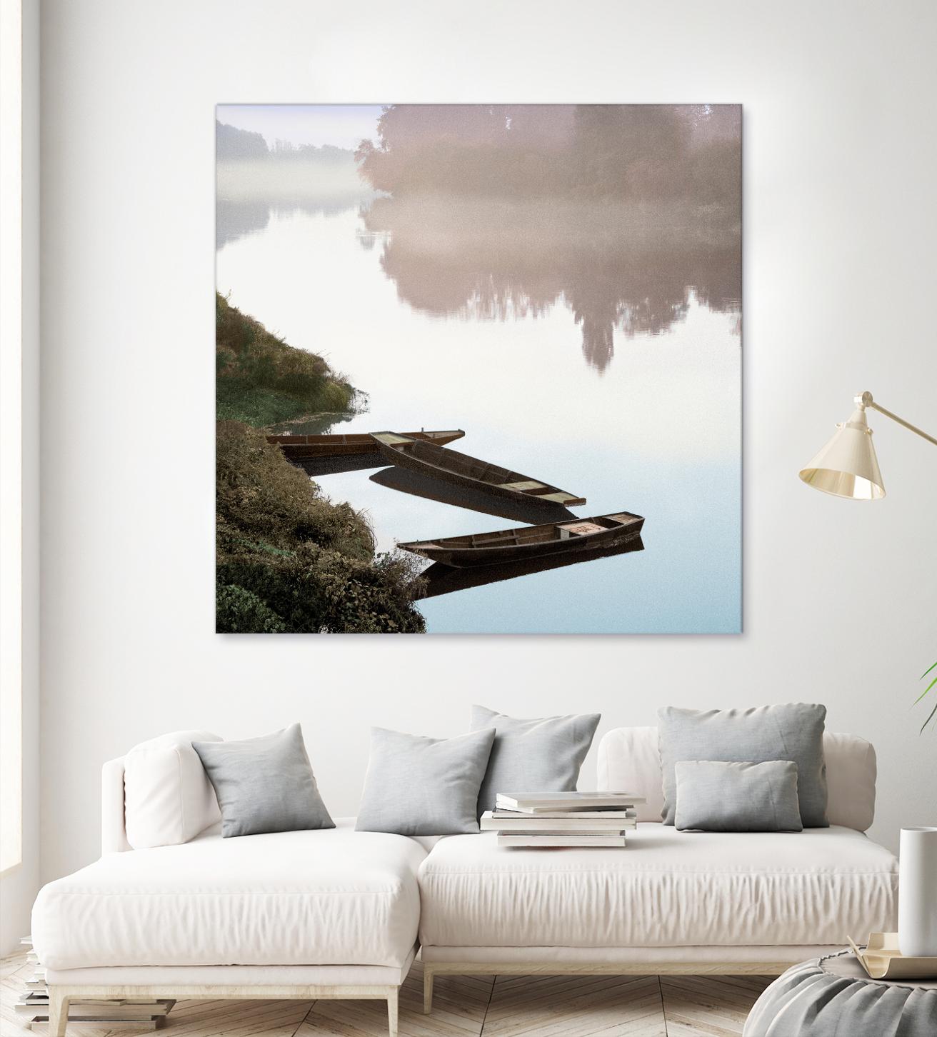 Boats on the Seine #1 by Alan Blaustein on GIANT ART - multicolor photography; landscapes