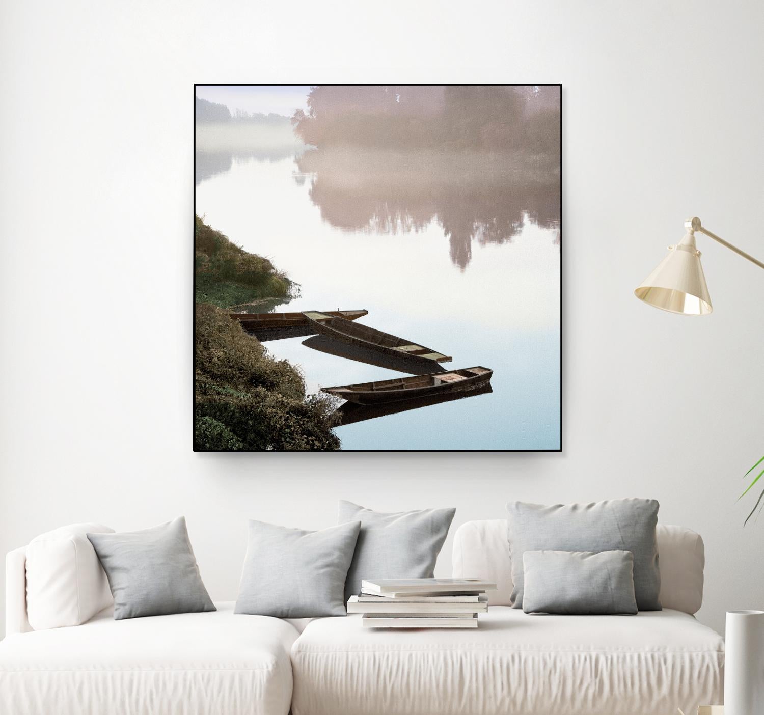 Boats on the Seine #1 by Alan Blaustein on GIANT ART - multicolor photography; landscapes