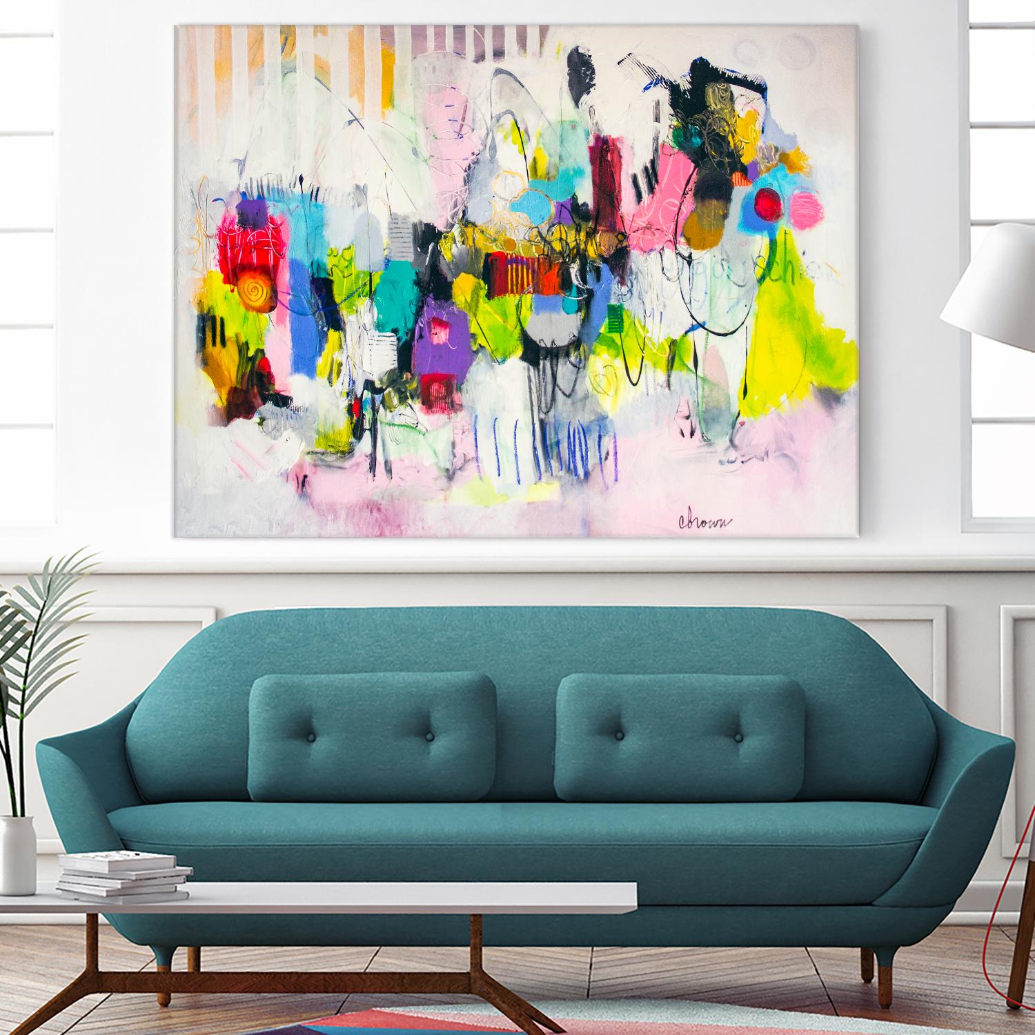 Lost in Oklahoma by Cynthia Anne Brown on GIANT ART - pink,yellow abstracts, contemporary