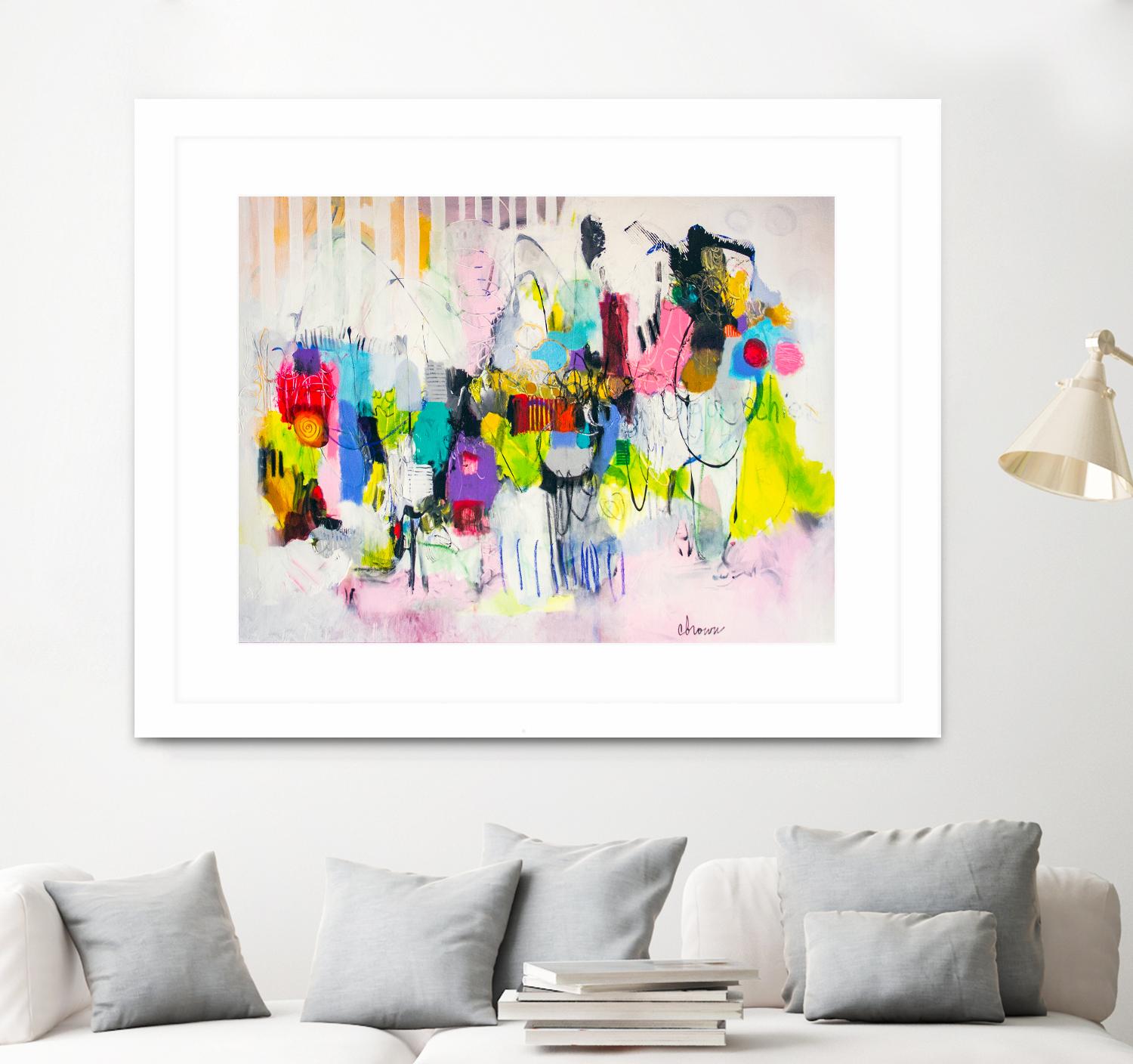 Lost in Oklahoma by Cynthia Anne Brown on GIANT ART - pink,yellow abstracts, contemporary