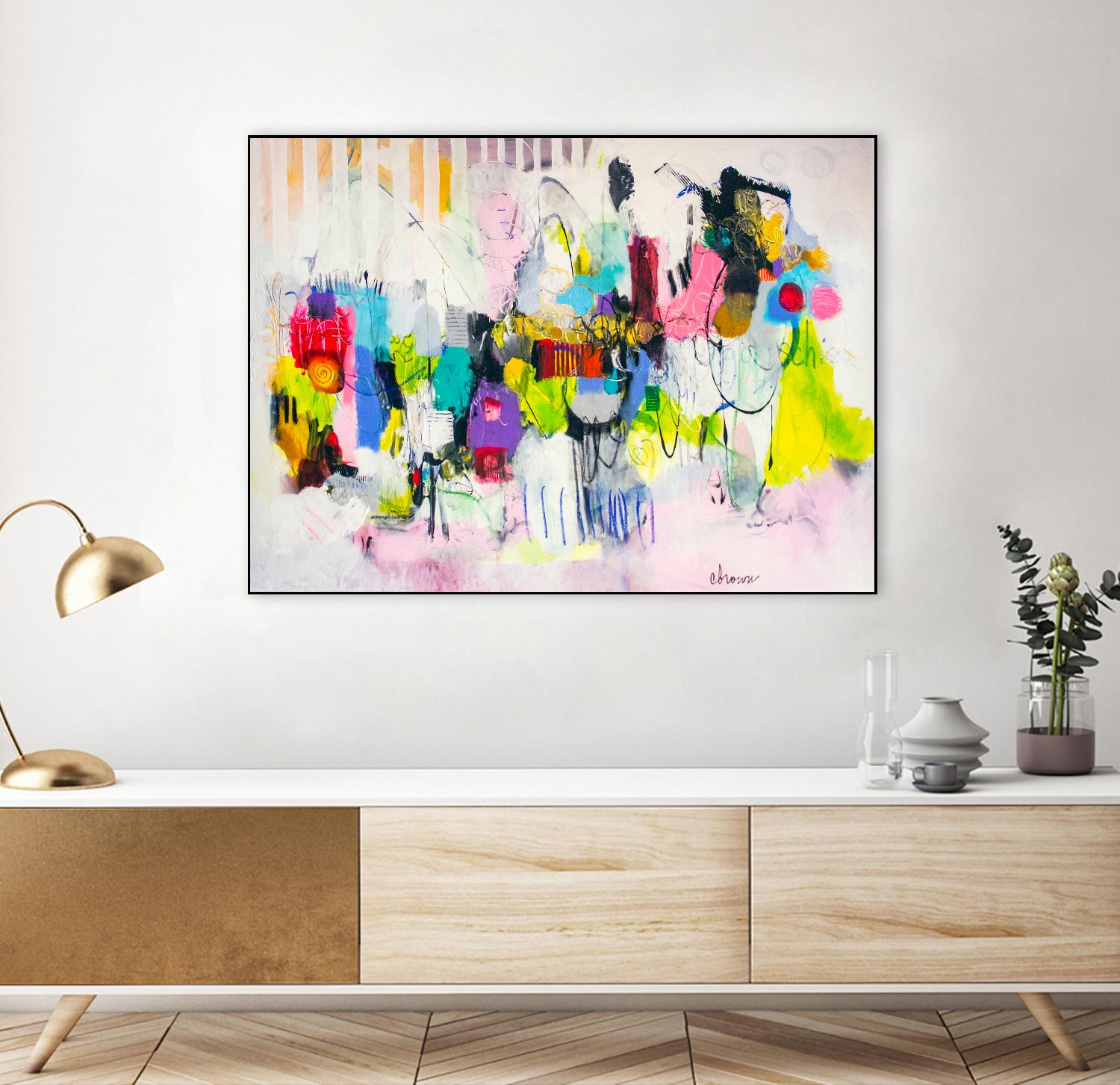 Lost in Oklahoma by Cynthia Anne Brown on GIANT ART - pink,yellow abstracts, contemporary
