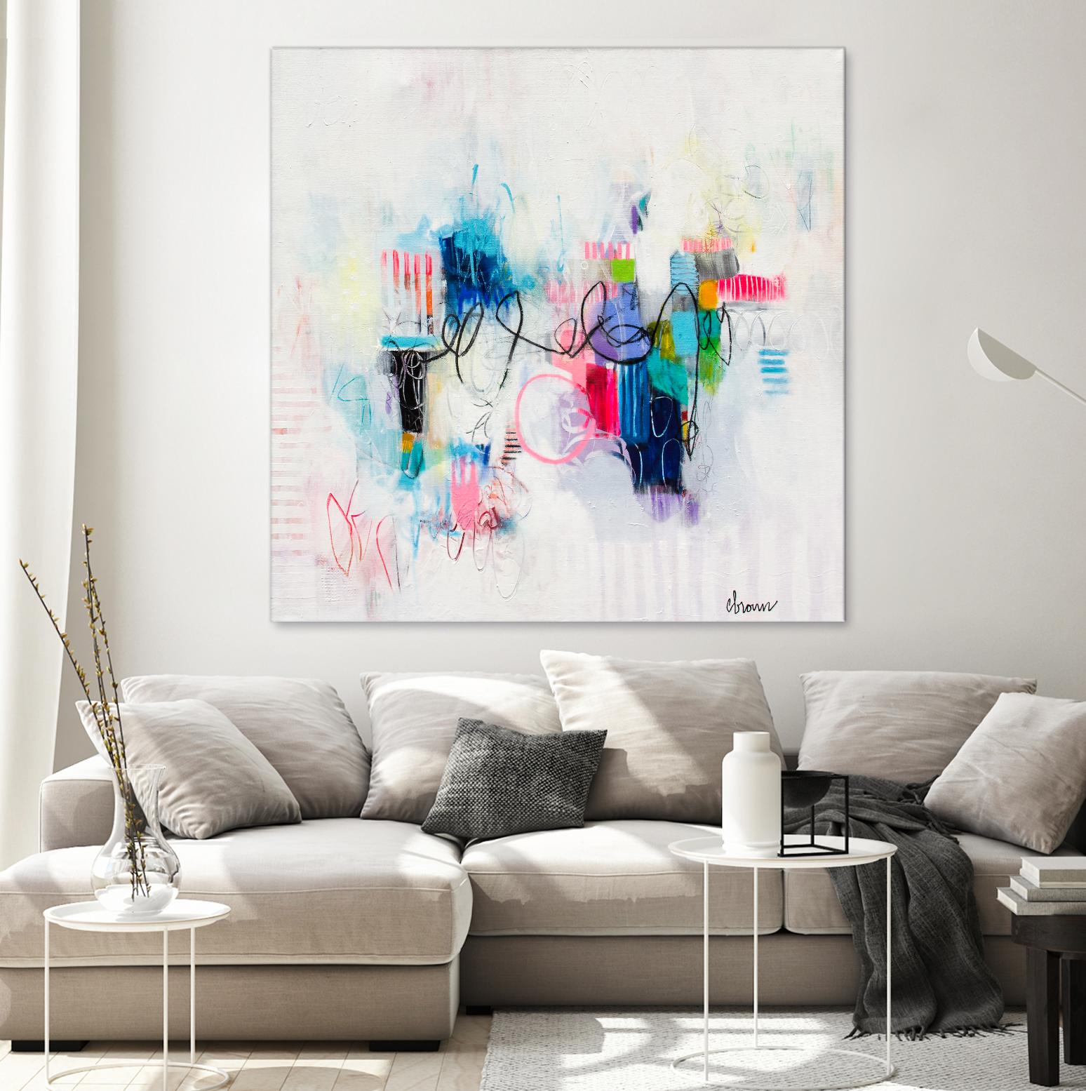 Possibilities of the Heart by Cynthia Anne Brown on GIANT ART - pink,blue abstracts, contemporary