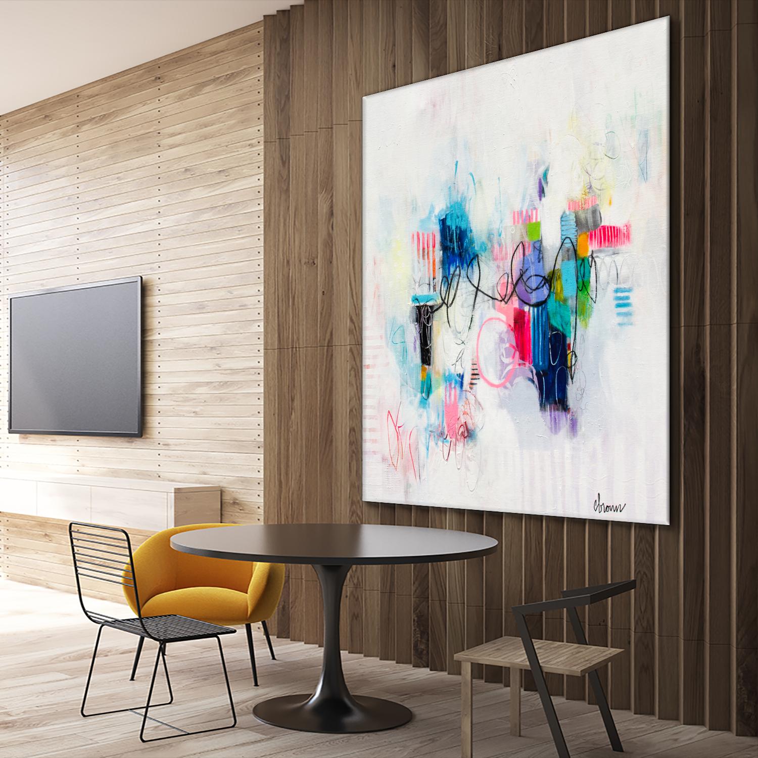 Possibilities of the Heart by Cynthia Anne Brown on GIANT ART - pink,blue abstracts, contemporary