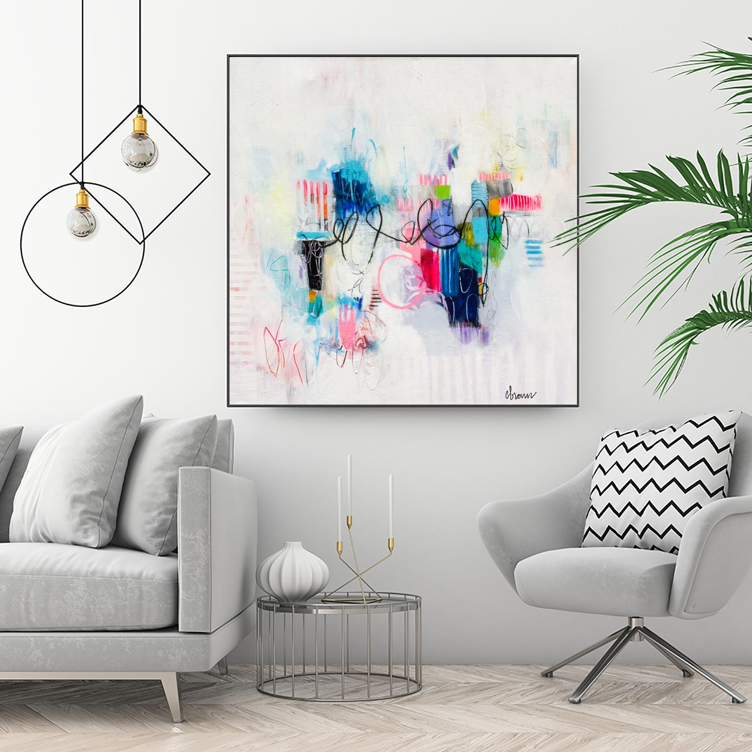 Possibilities of the Heart by Cynthia Anne Brown on GIANT ART - pink,blue abstracts, contemporary