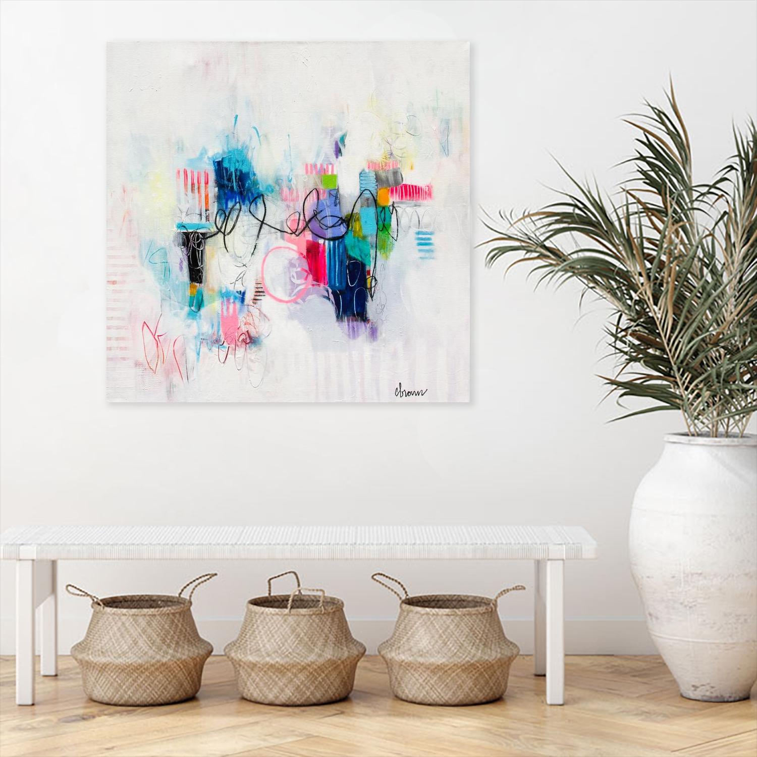 Possibilities of the Heart by Cynthia Anne Brown on GIANT ART - pink,blue abstracts, contemporary