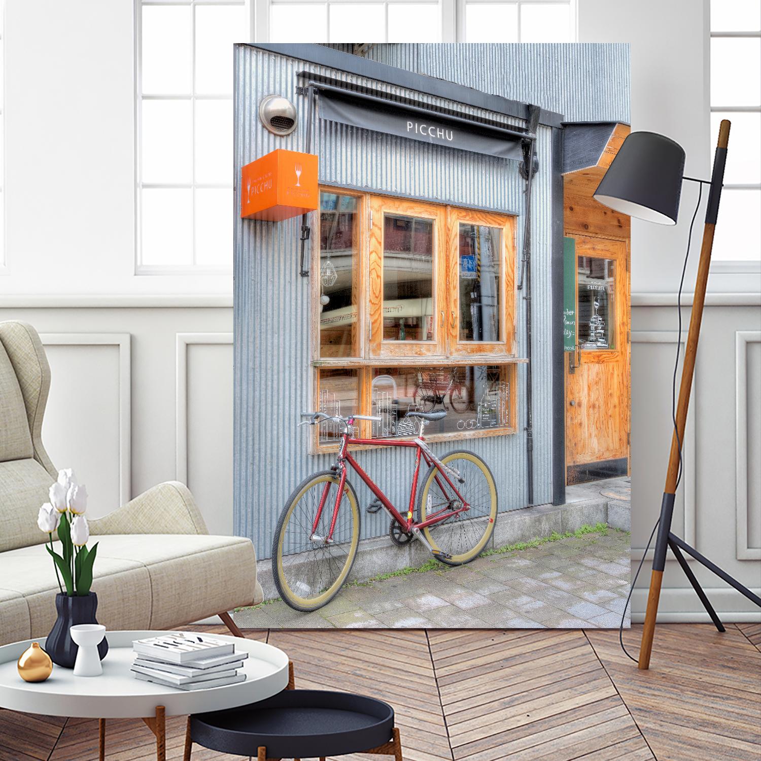 Red Bicycle, Japan by Alan Blaustein on GIANT ART - multicolor photography; landscapes