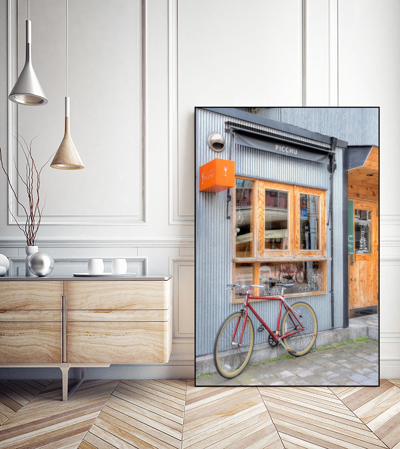 Red Bicycle, Japan by Alan Blaustein on GIANT ART - multicolor photography; landscapes