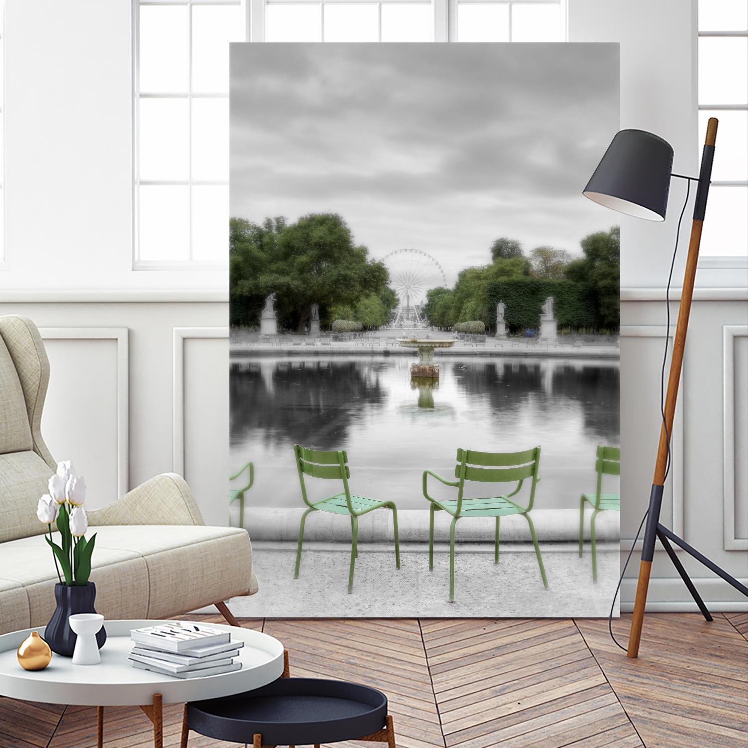 Tuileries Fountain #1 by Alan Blaustein on GIANT ART - multicolor photography; landscapes; people/places