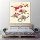 Geo Saurs by Michael Buxton on GIANT ART - multicolor urban/pop surrealism; animals; children