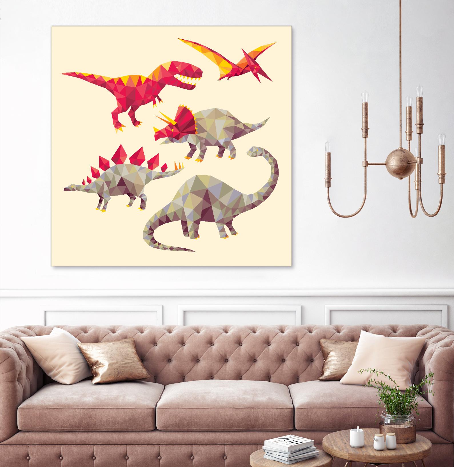 Geo Saurs by Michael Buxton on GIANT ART - multicolor urban/pop surrealism; animals; children